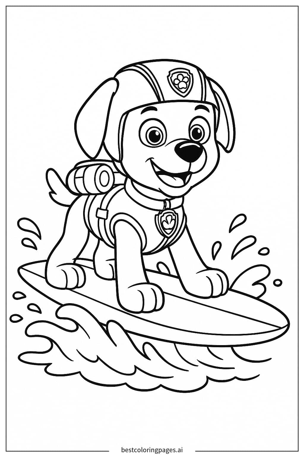 Zuma Surfing Adventure Coloring Page