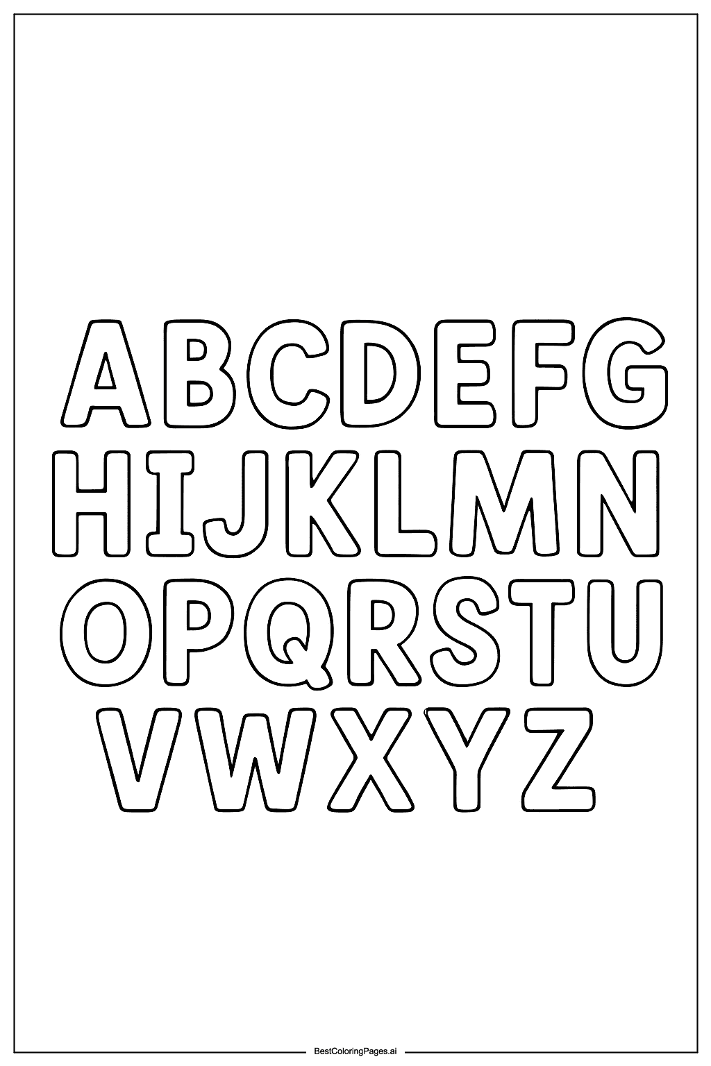 Alphabet letters in a row Coloring Page