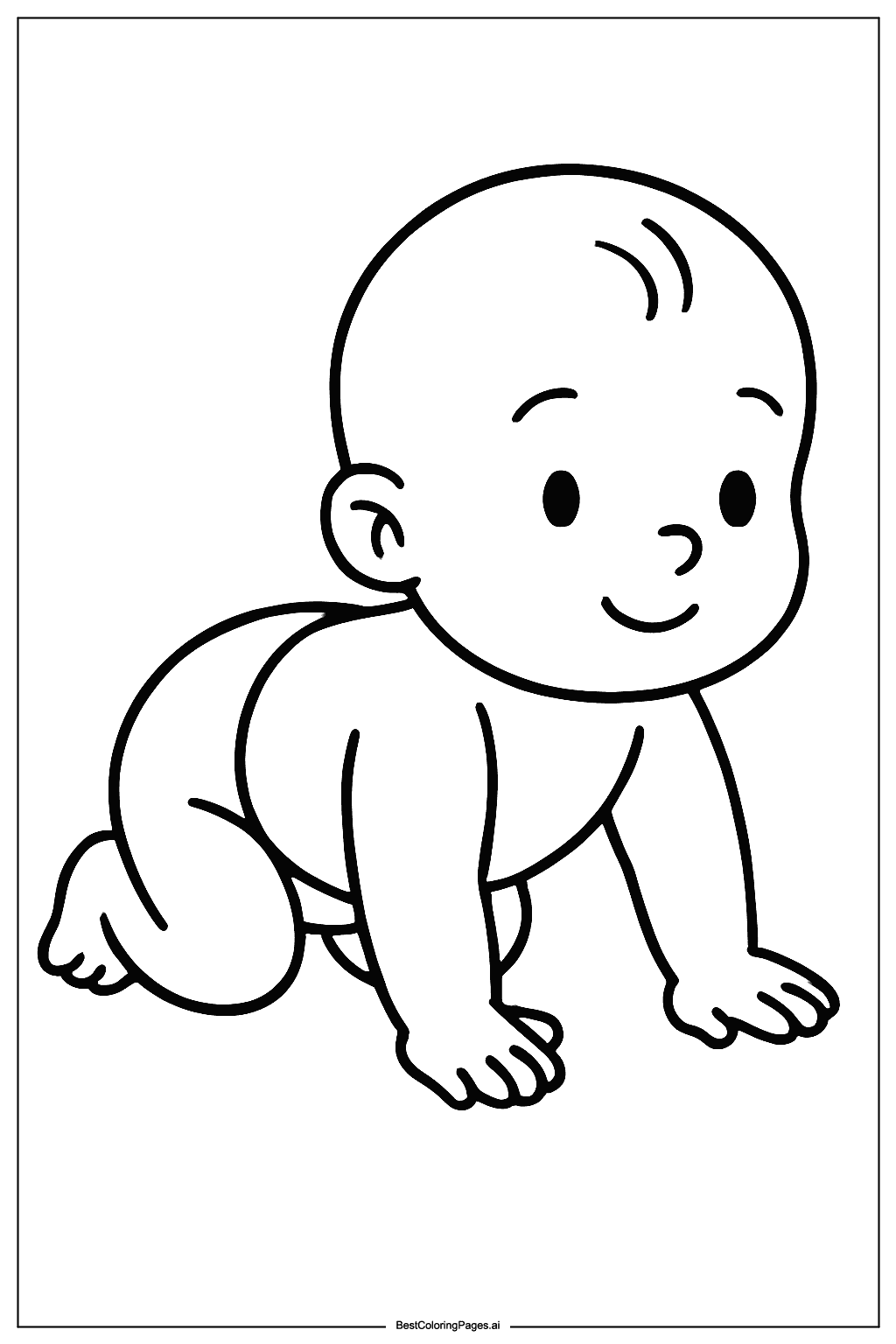 Baby crawling Coloring Page