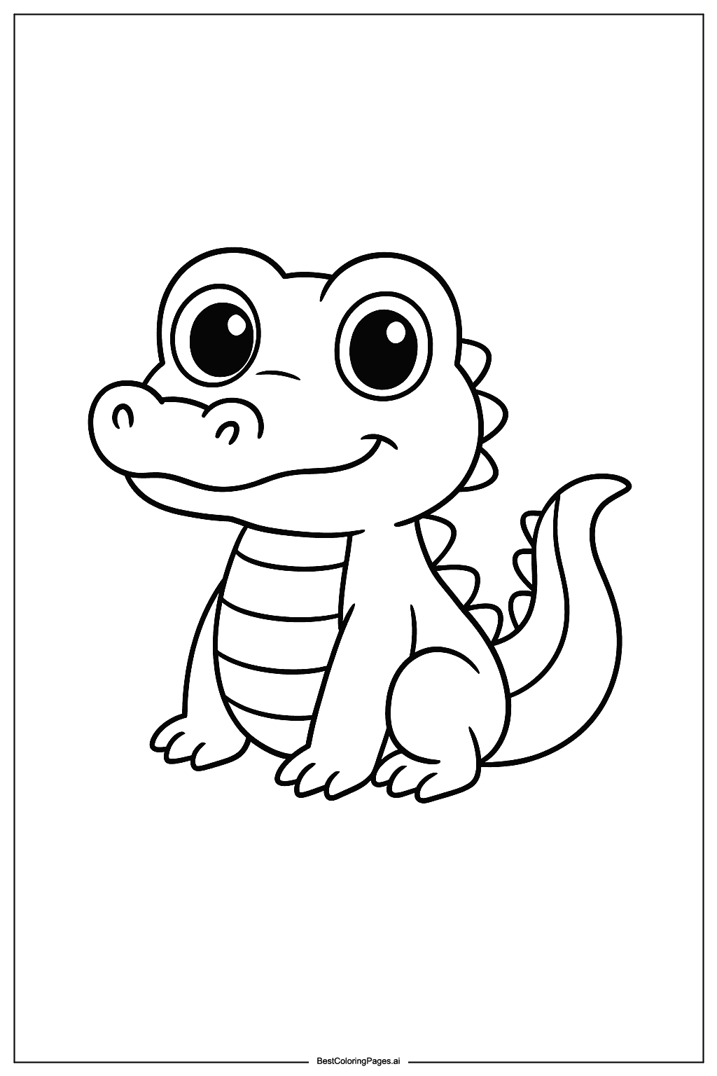 baby crocodile with big eyes Coloring Page