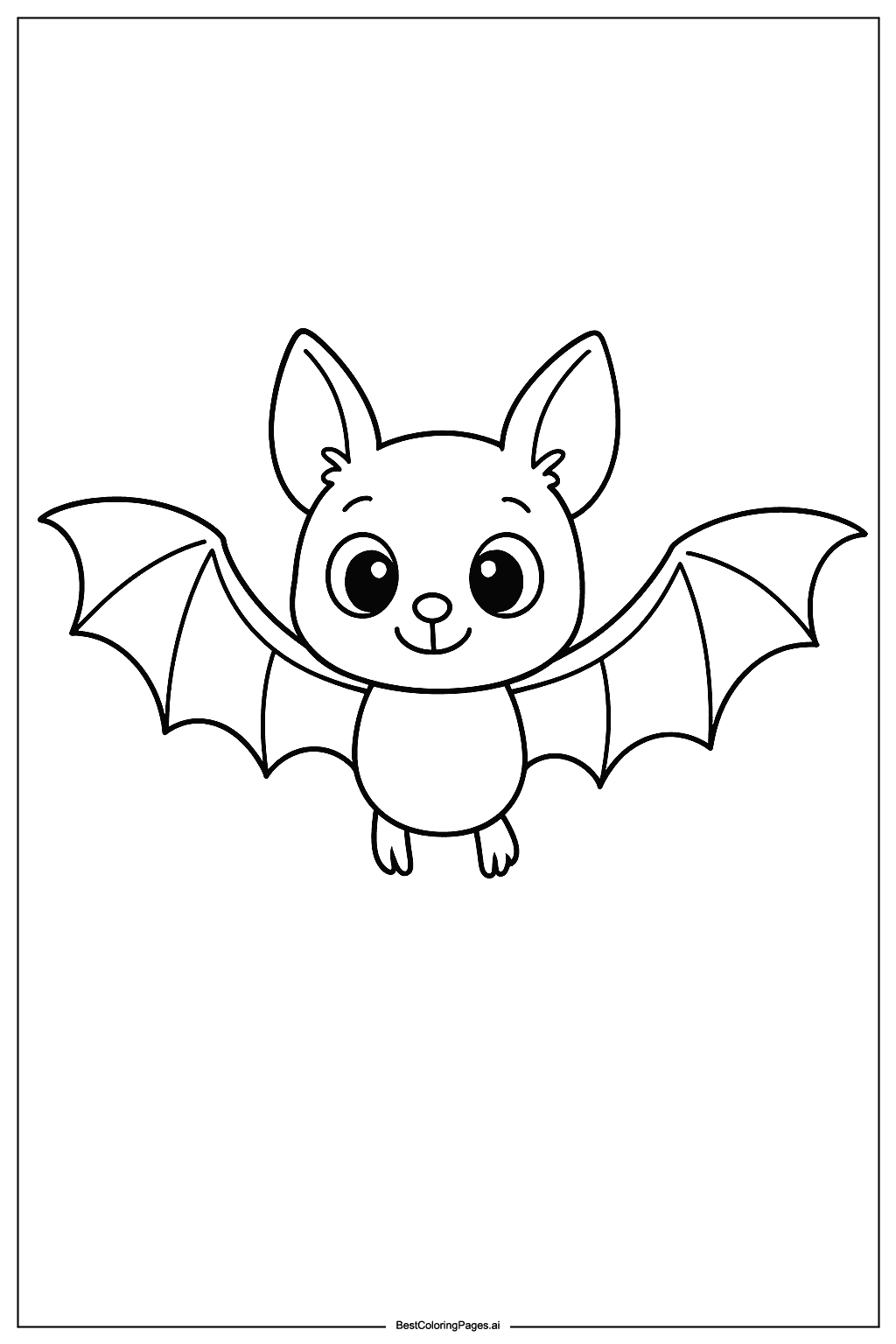 Bat flying in sky Coloring Page
