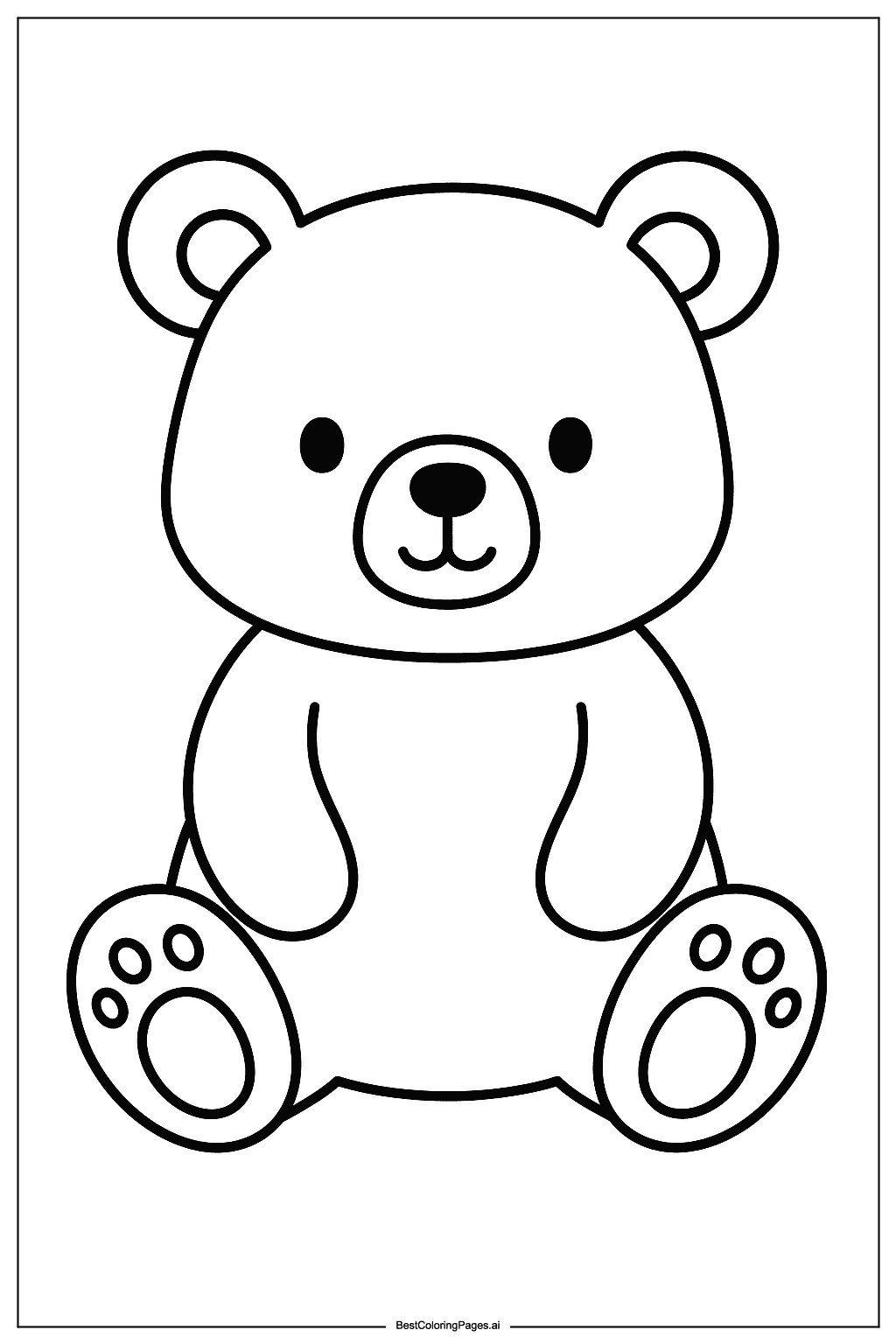 Bear sitting Coloring Page