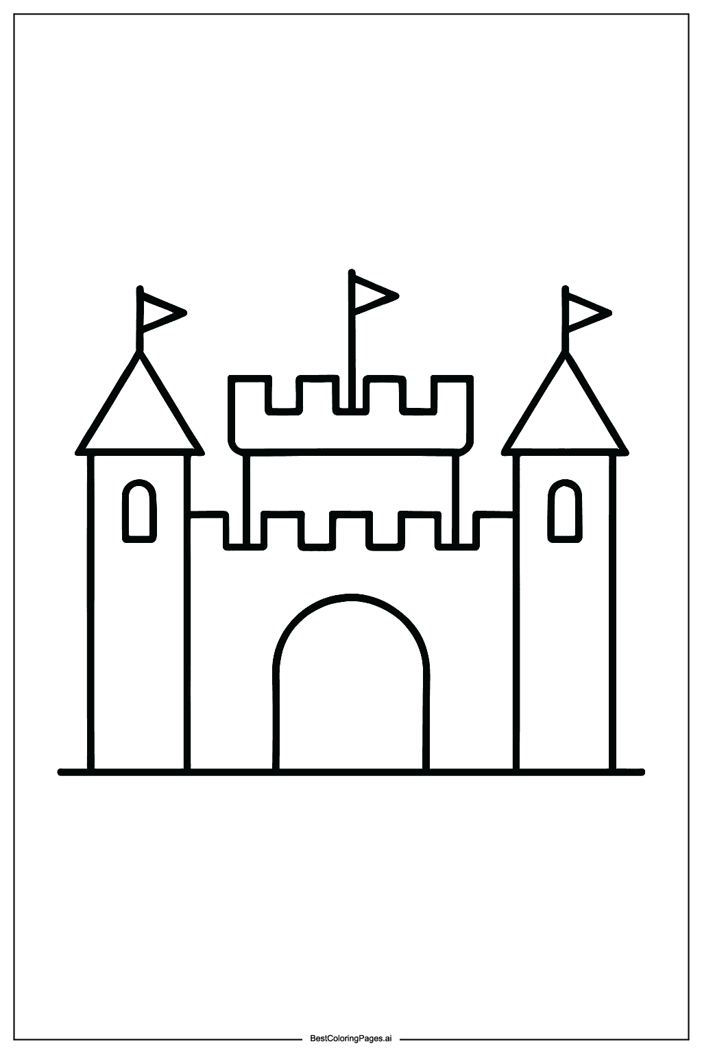 Castle with big gate Coloring Page