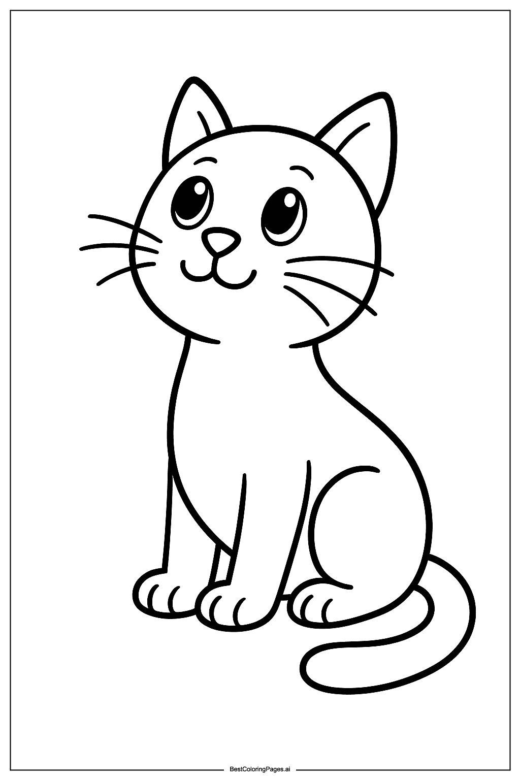 Cat looking up Coloring Page