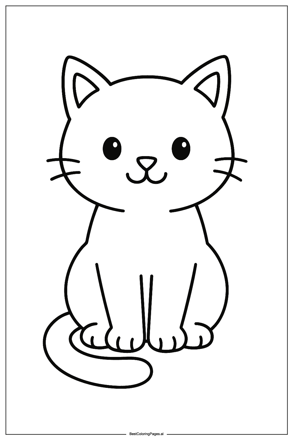 Cat sitting Coloring Page