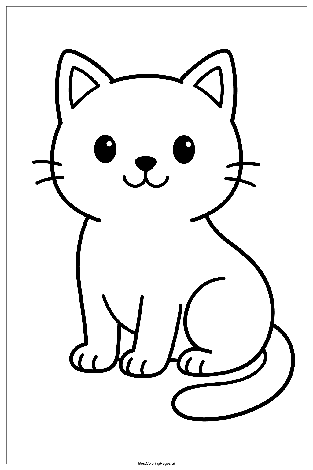 Cat sitting Coloring Page