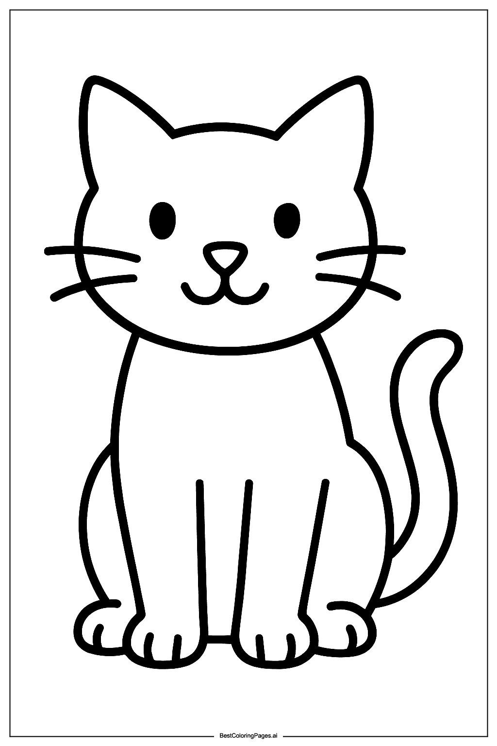 Cat sitting Coloring Page