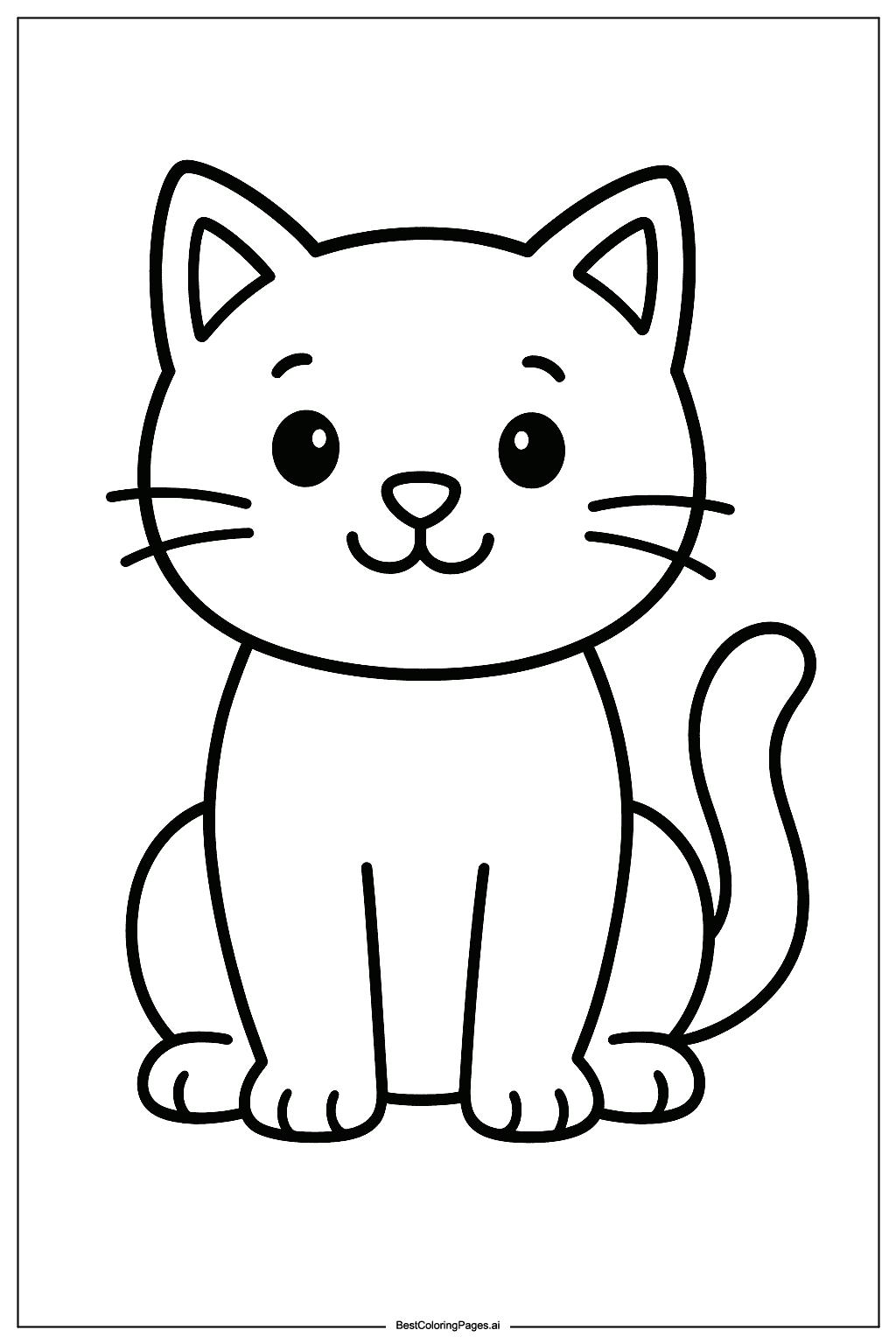 Cat sitting Coloring Page