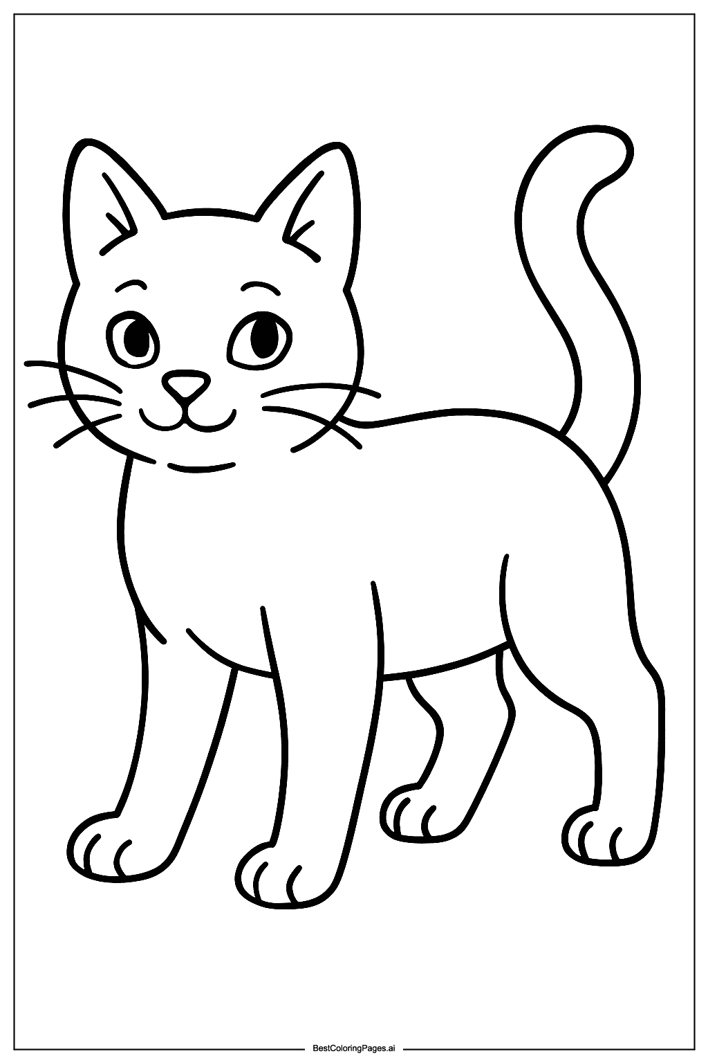 Cat standing Coloring Page