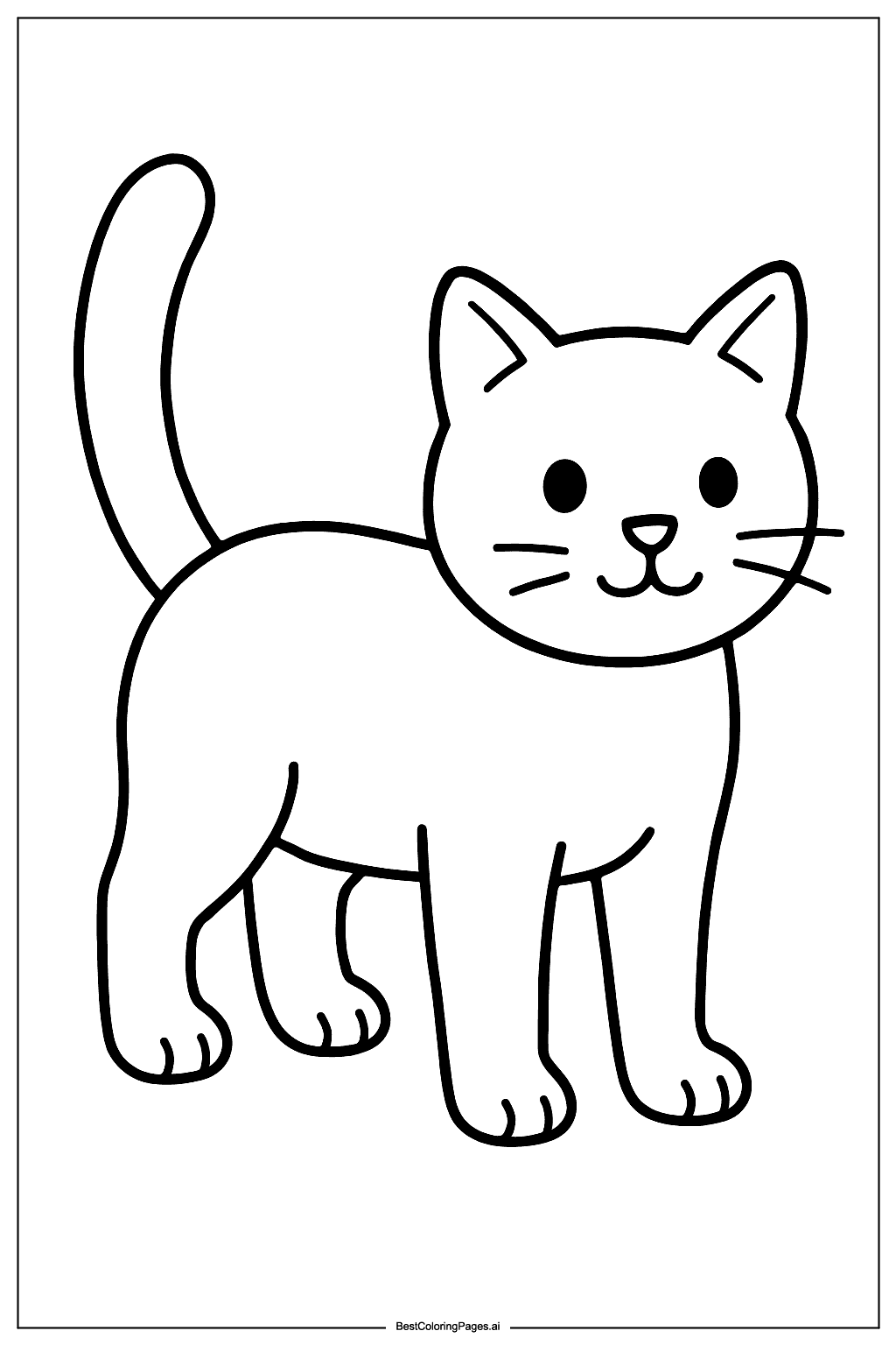 Cat standing Coloring Page