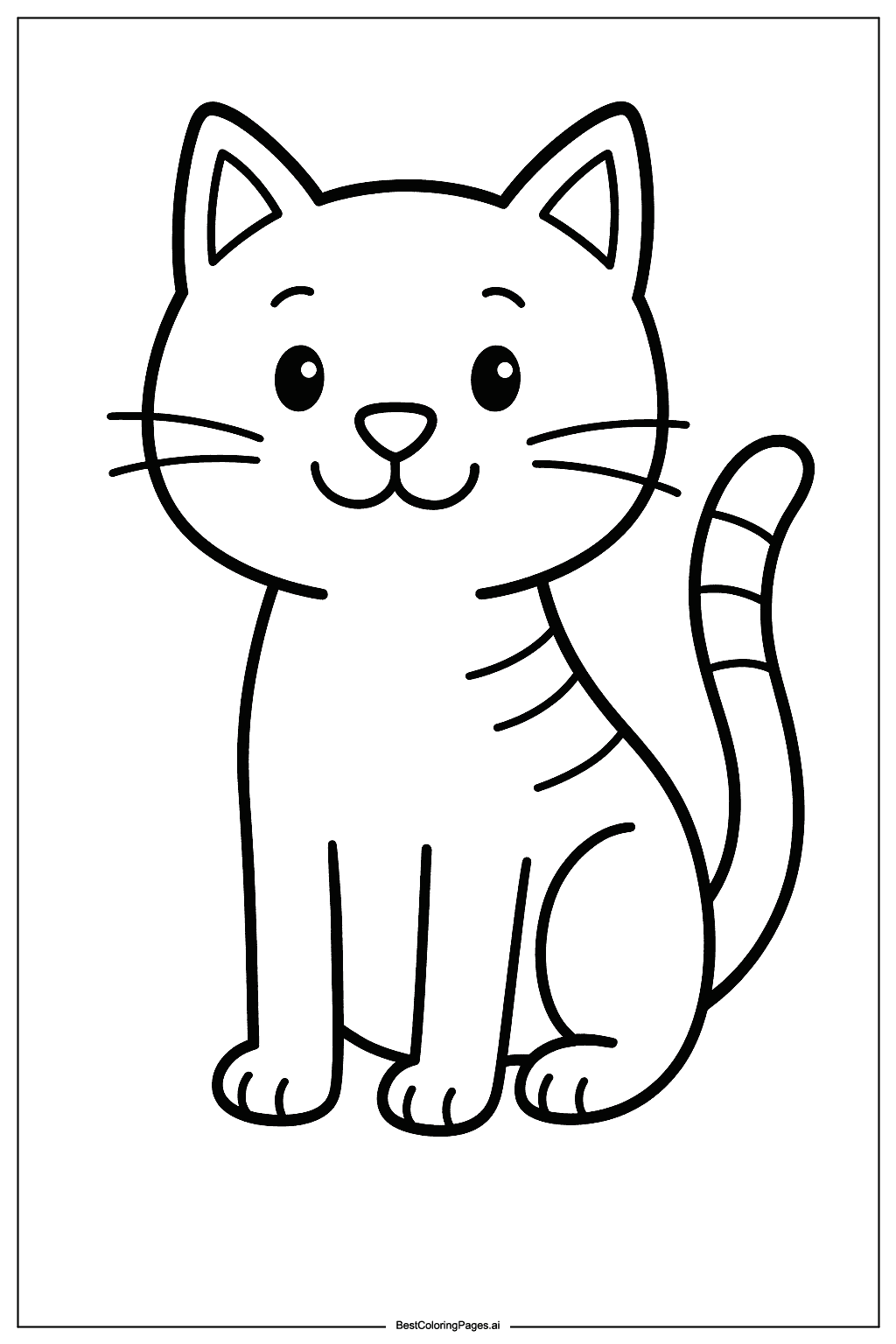 Cat standing tall Coloring Page