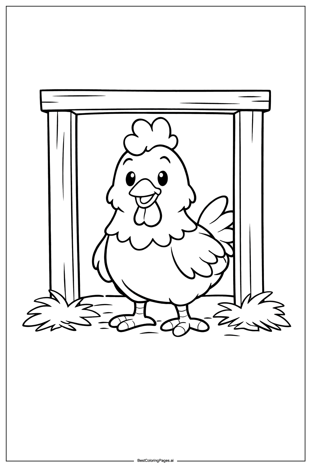 Dibujos de Gallina en el granero para Colorear