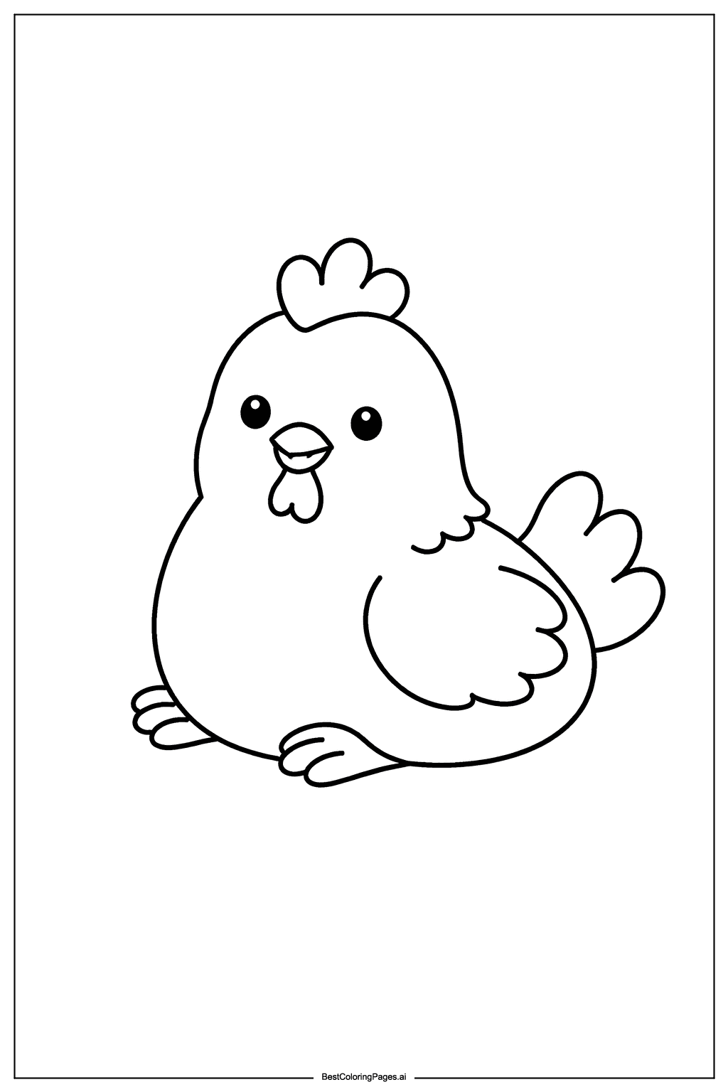 Dibujos de Gallina sentada para Colorear