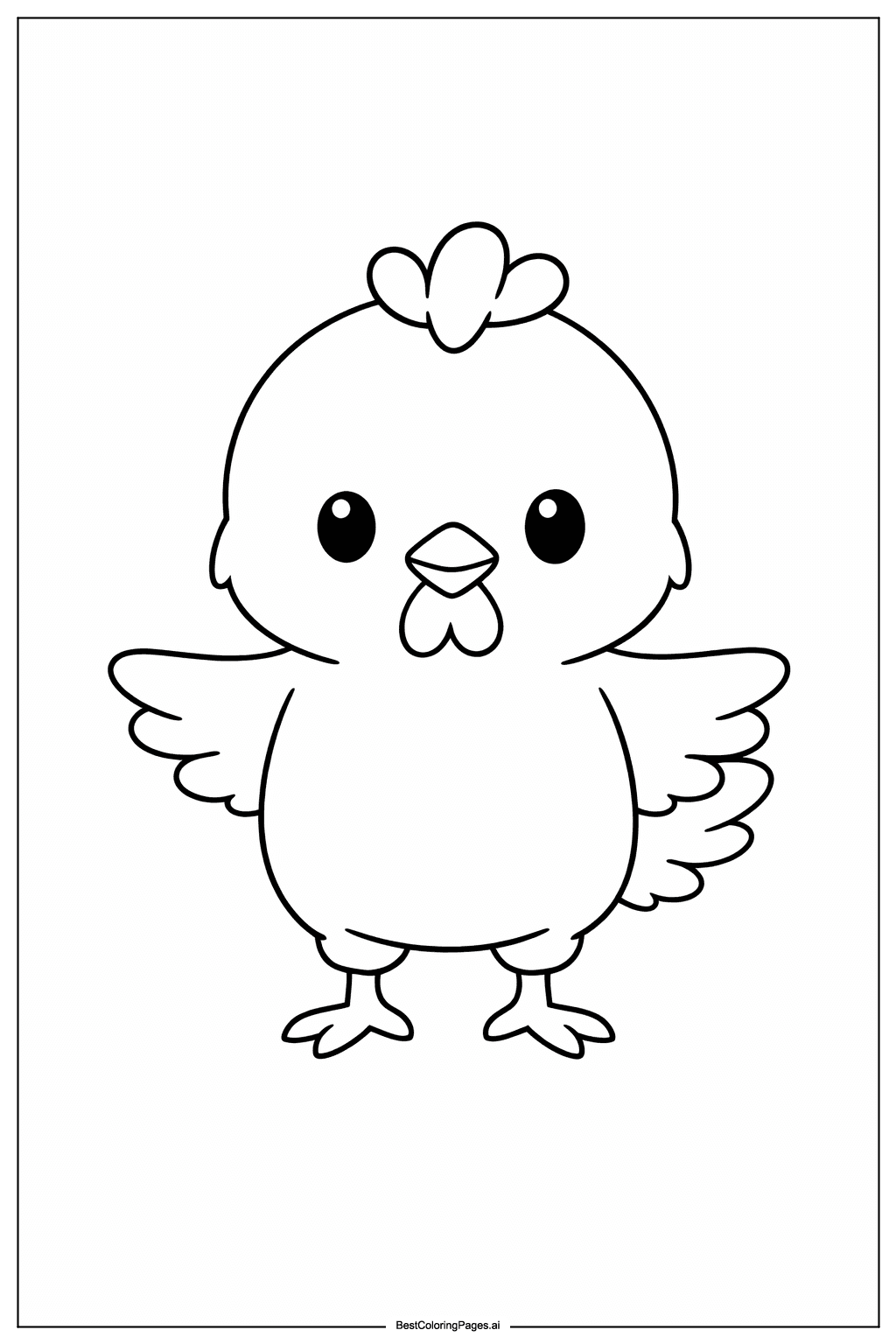 Dibujos de Pollito de pie para Colorear