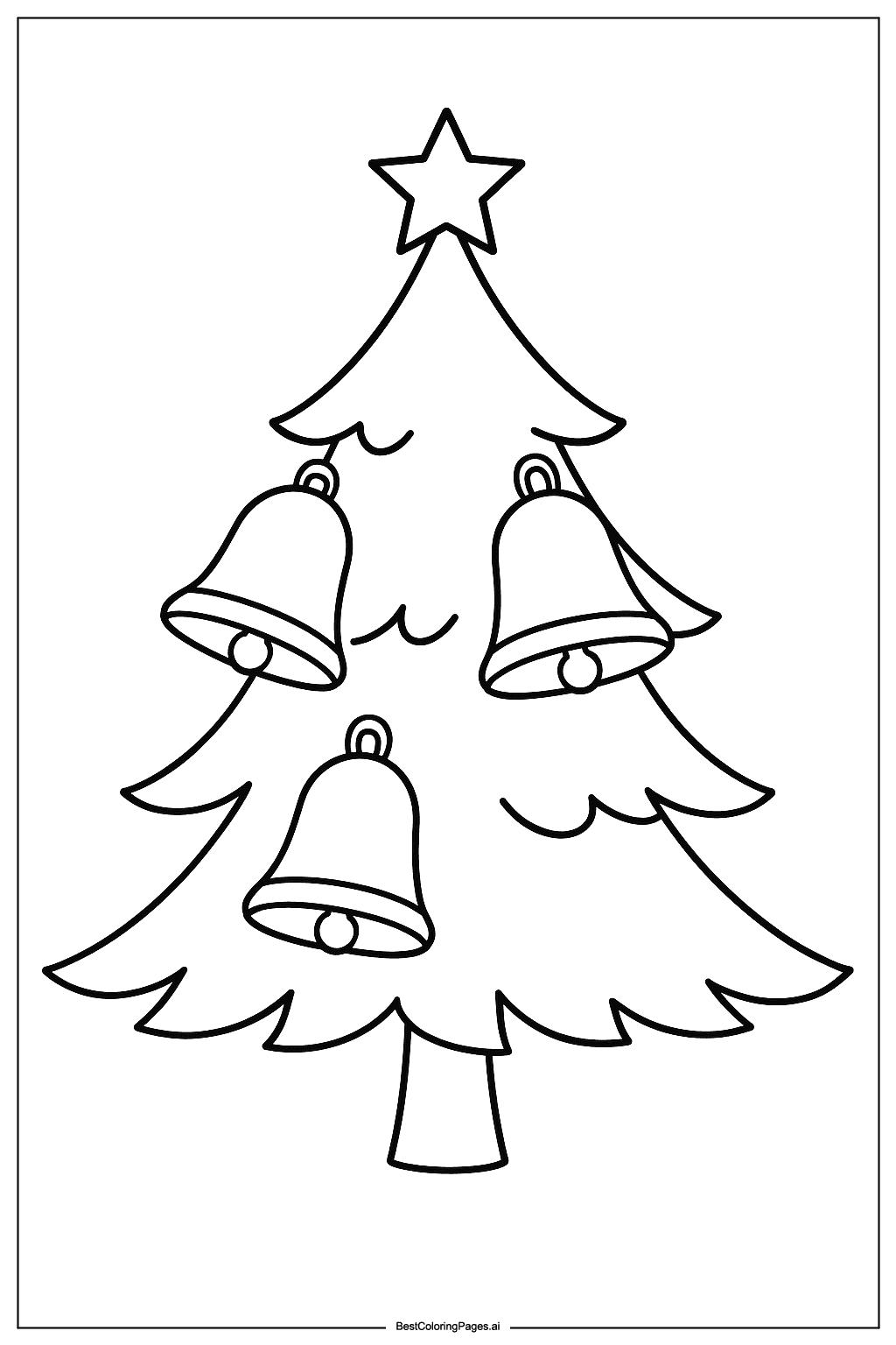 Christmas tree with bells Coloring Page