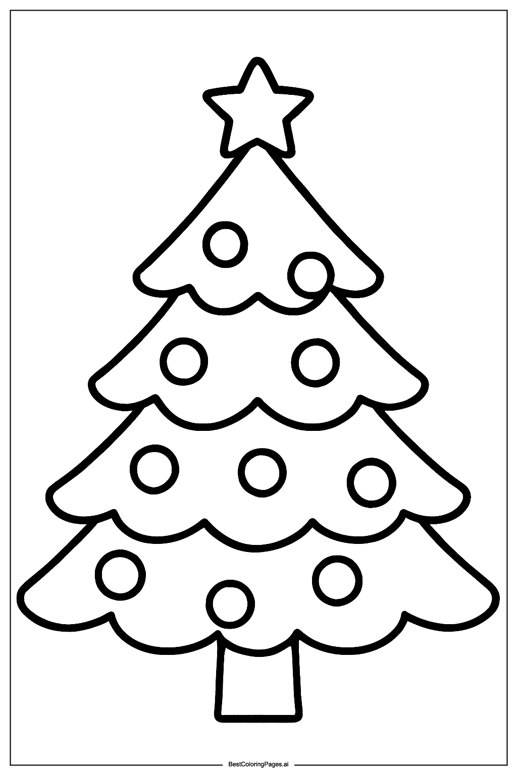 Christmas tree with ornaments Coloring Page