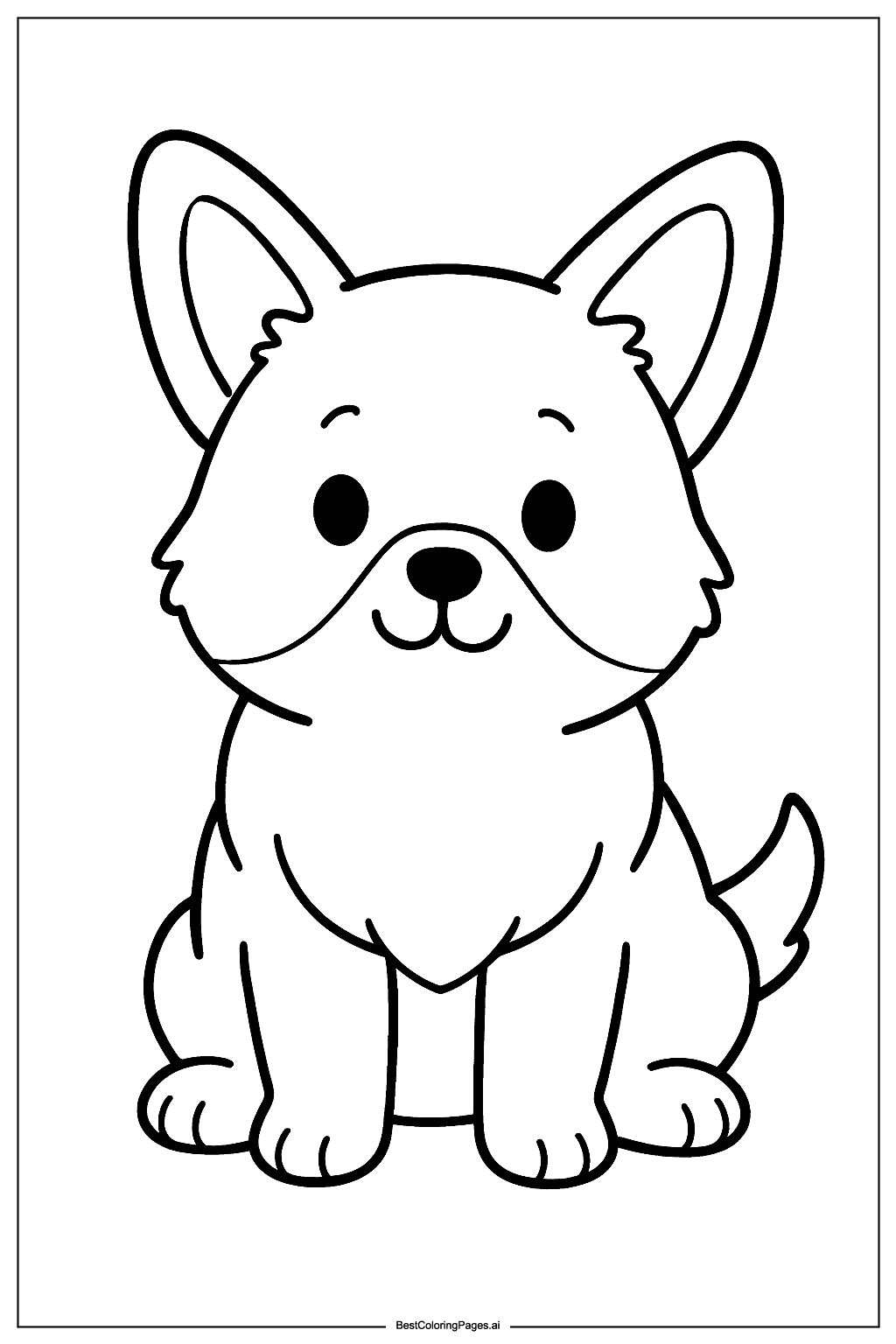 Corgi sitting Coloring Page