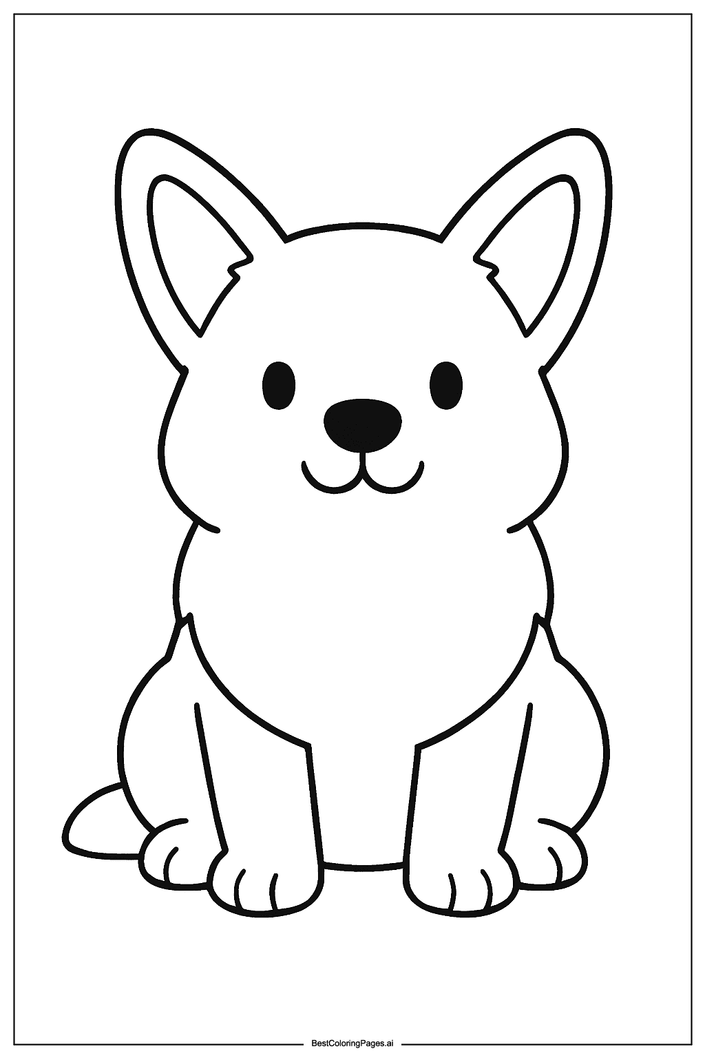 Corgi sitting Coloring Page