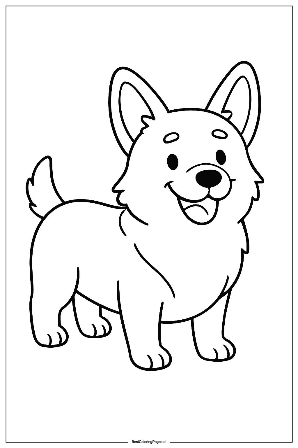 Corgi standing Coloring Page