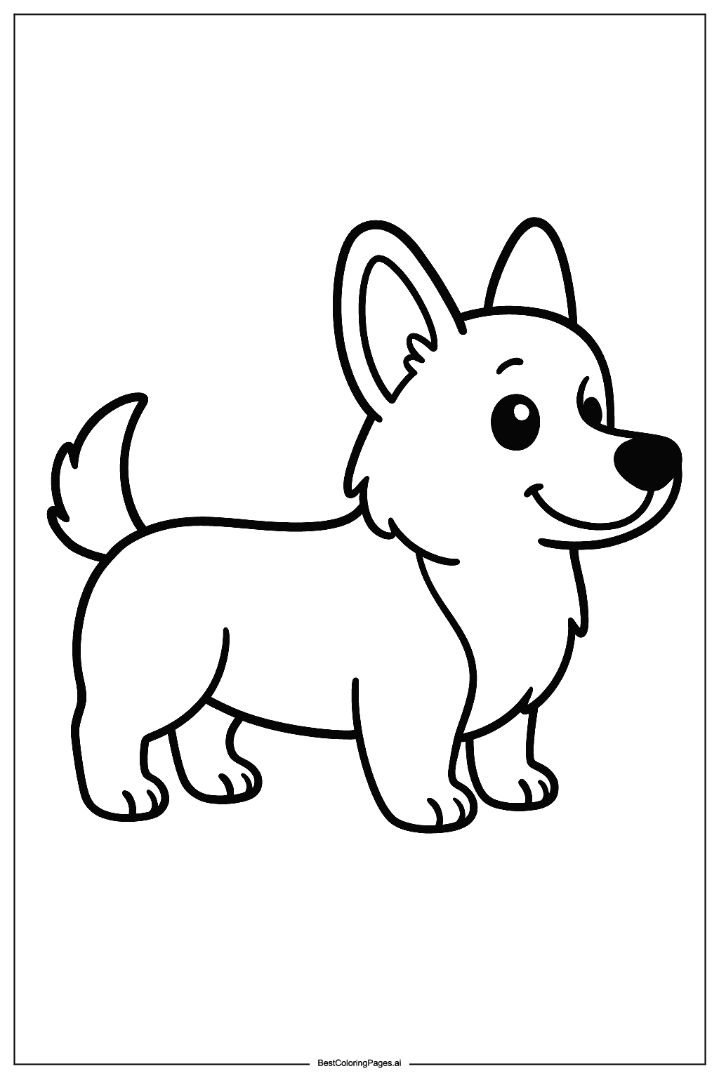 Corgi standing Coloring Page