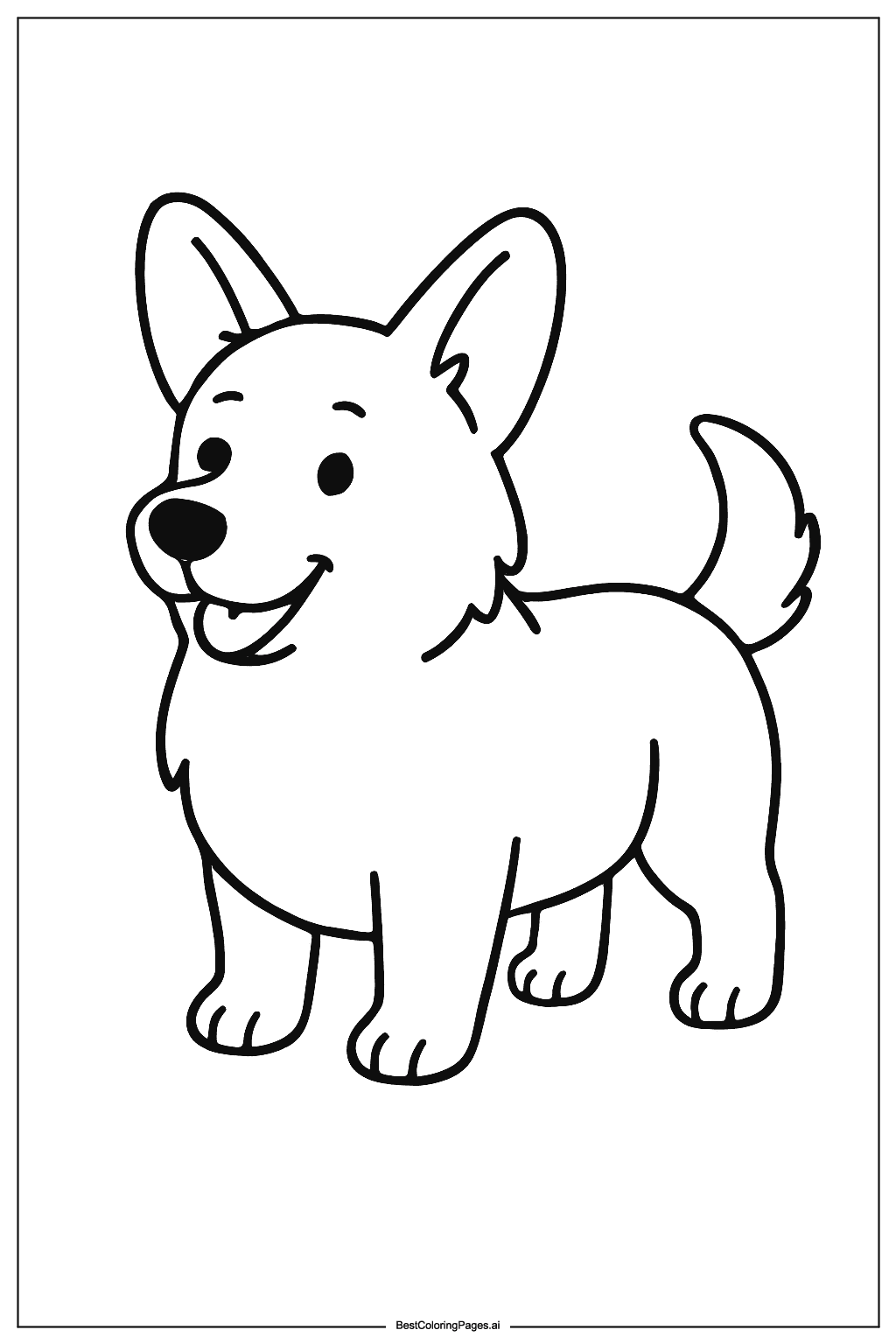 Corgi standing Coloring Page