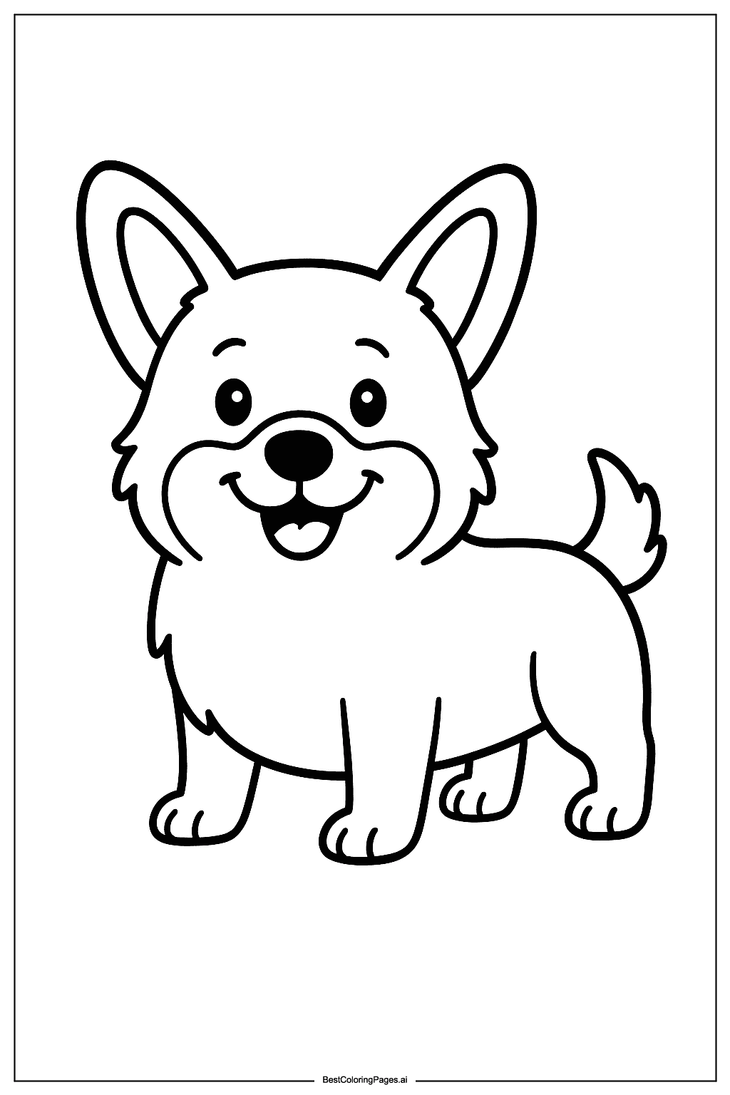 Corgi standing Coloring Page