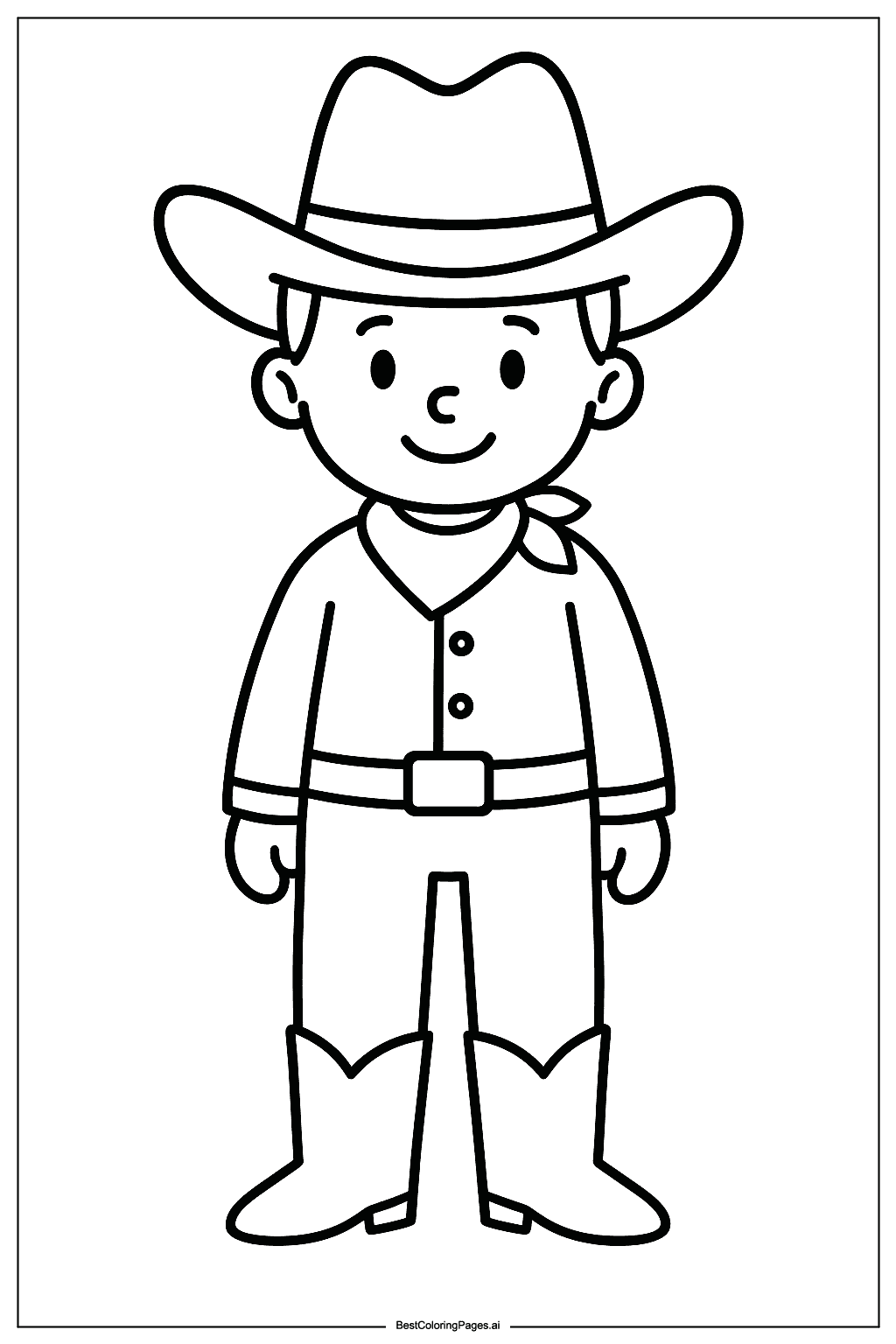 Cowboy standing Coloring Page
