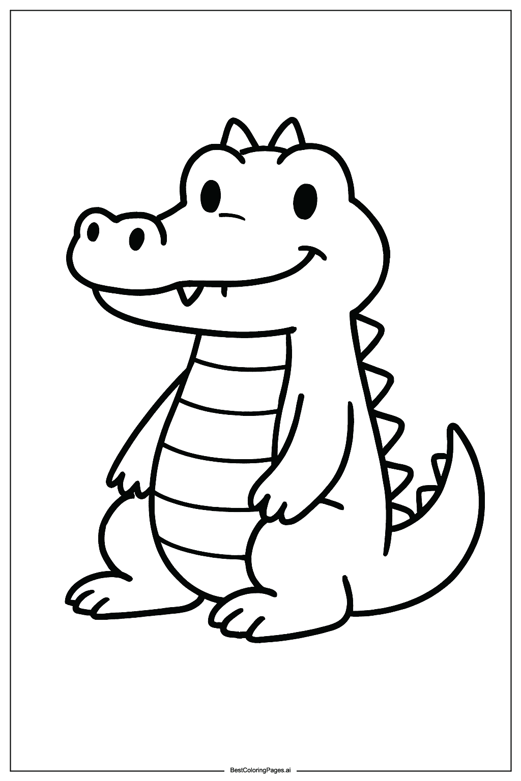 Crocodile sitting Coloring Page