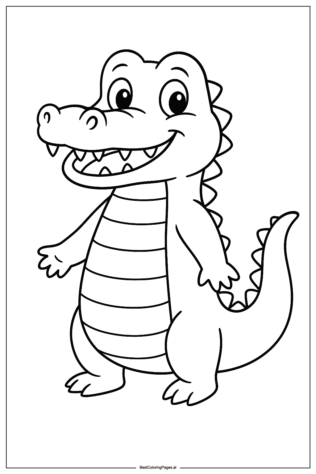 Crocodile smiling Coloring Page
