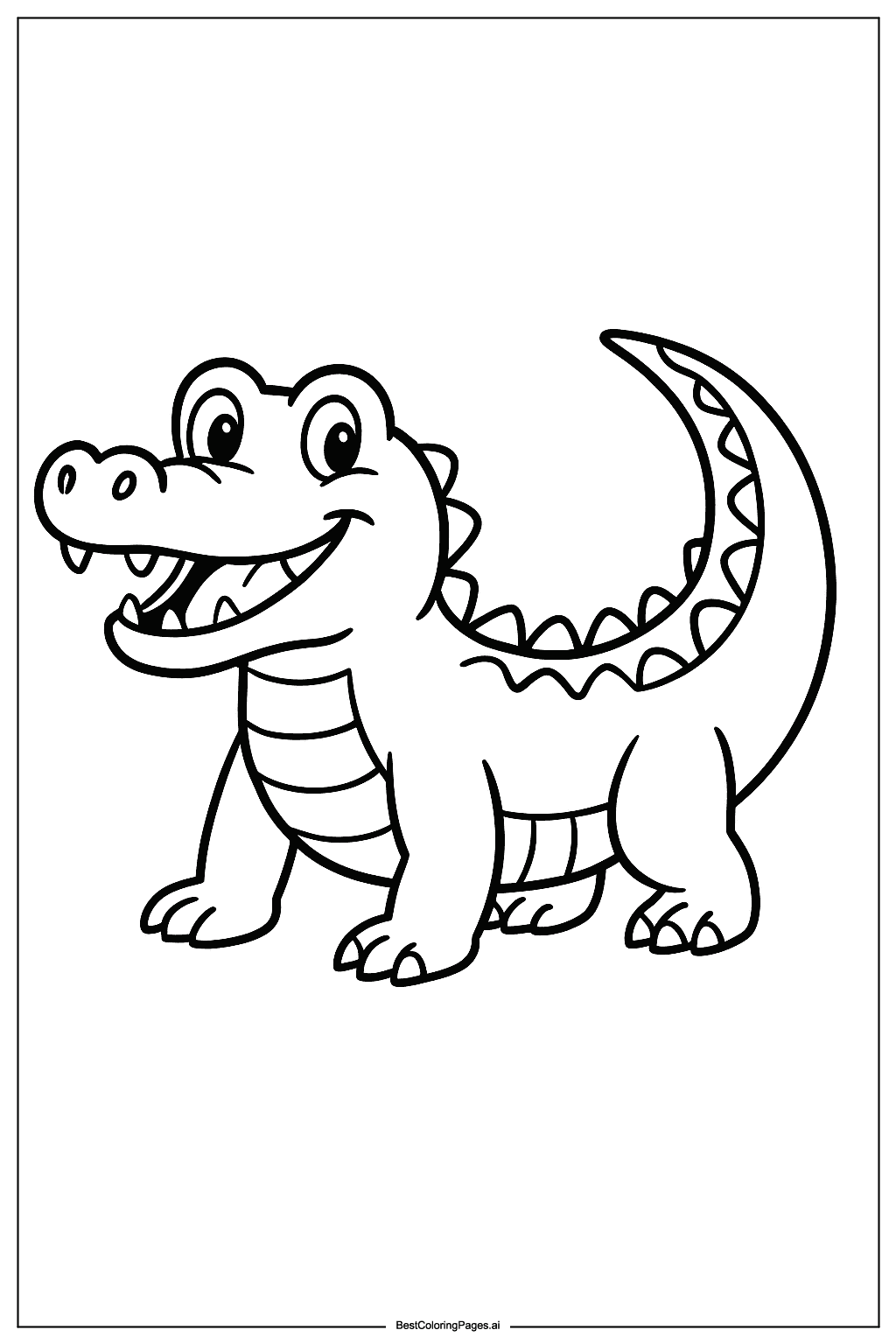 Crocodile smiling Coloring Page