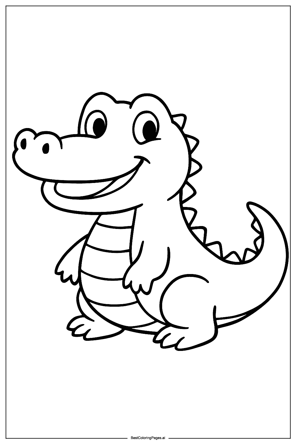 Crocodile smiling Coloring Page