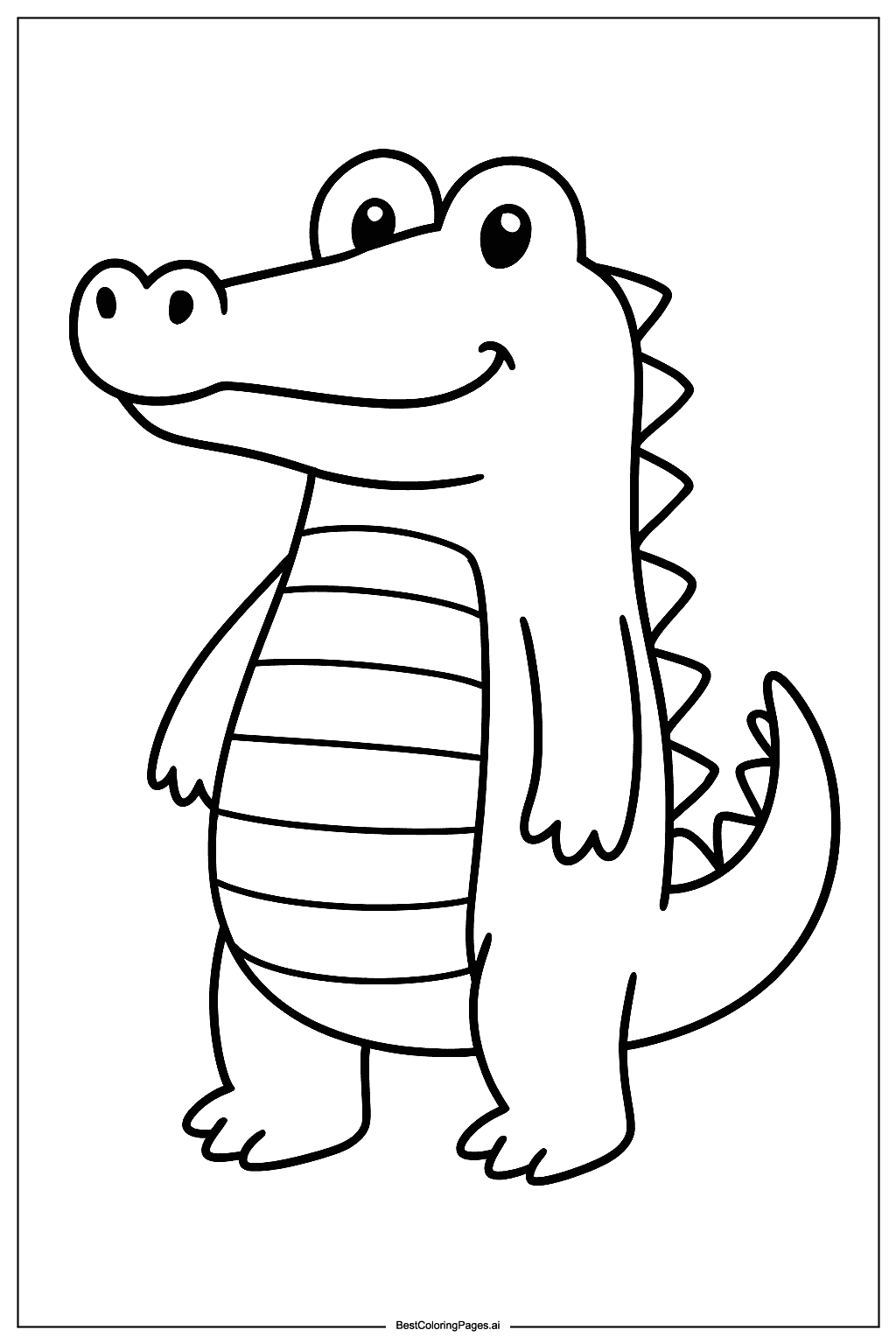 Crocodile standing Coloring Page