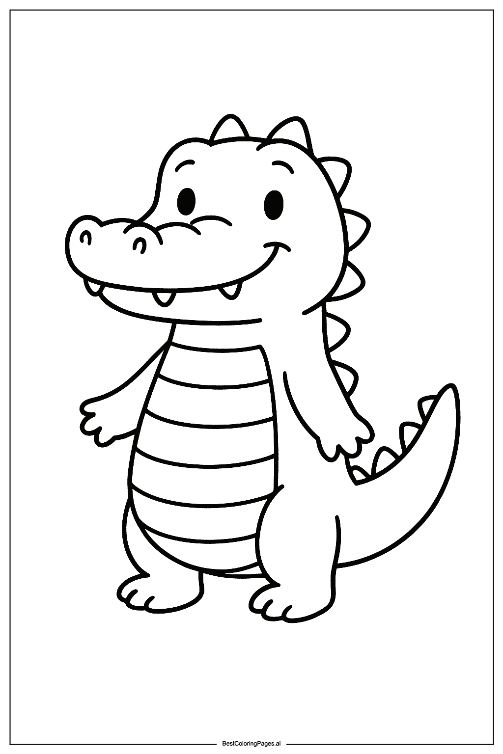 Crocodile standing Coloring Page