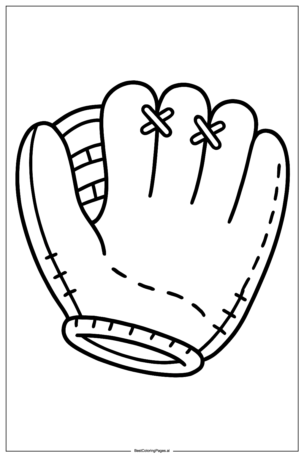 Cute baseball glove Coloring Page