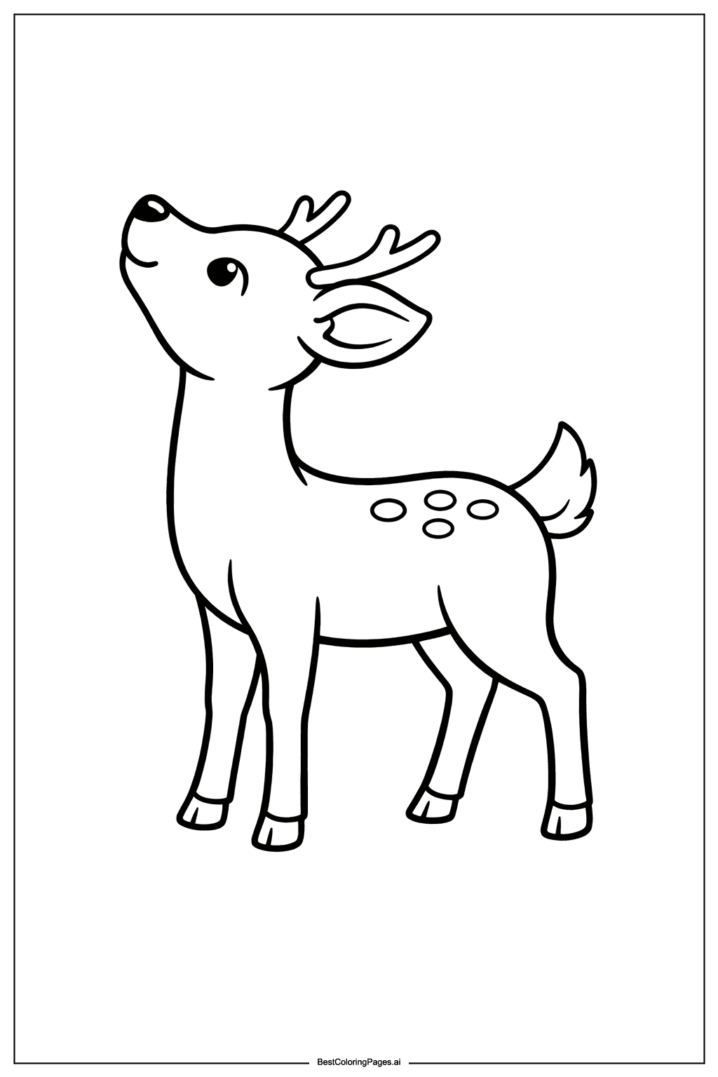 Desenhos de Cervo Curioso a Olhar para Cima para Colorir