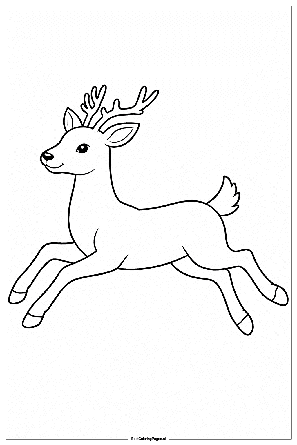 Desenhos de Veado a Correr Alegremente para Colorir