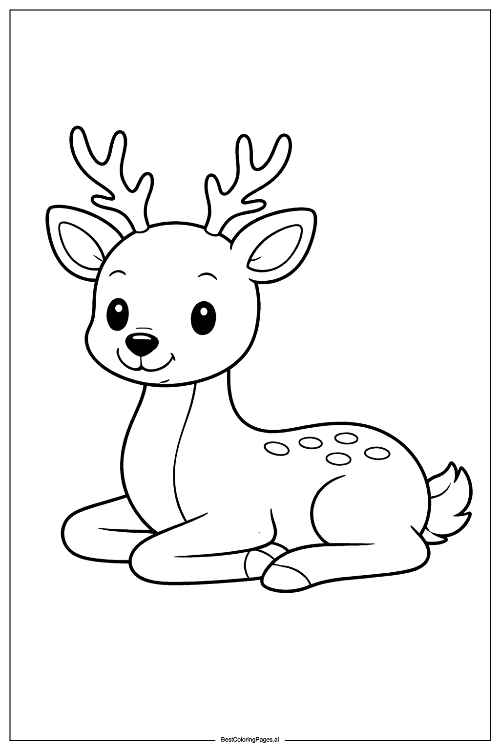 Desenhos de Cervo Sentado para Colorir