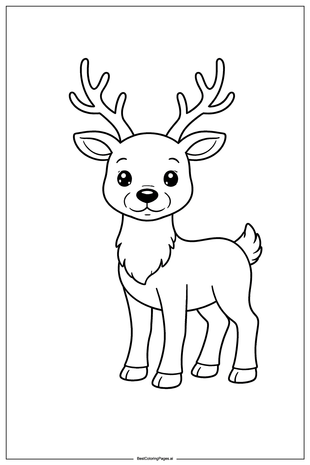 Desenhos de Cervo com Galhadas para Colorir