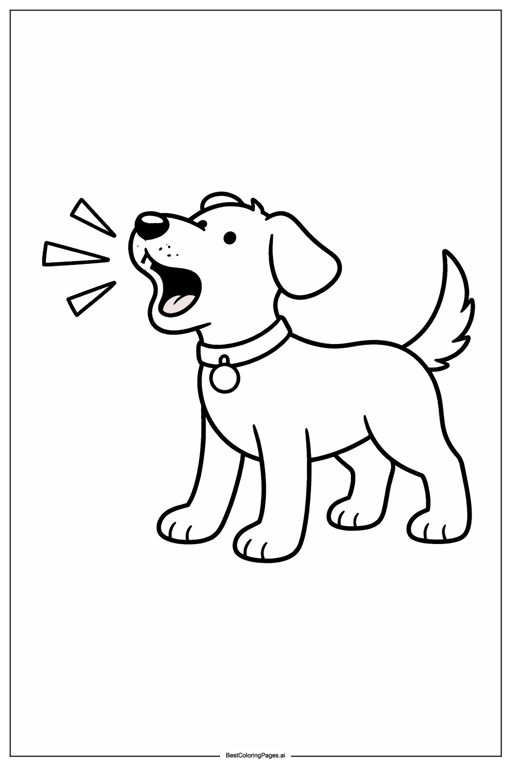 Dog barking Coloring Page