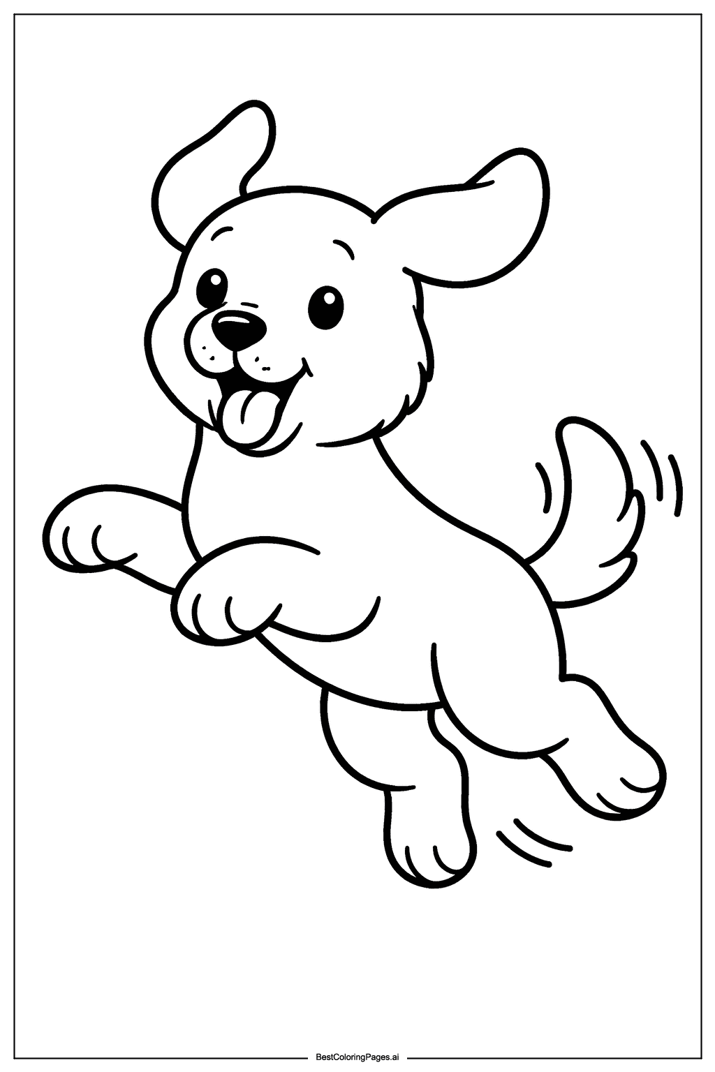Dog jumping Coloring Page