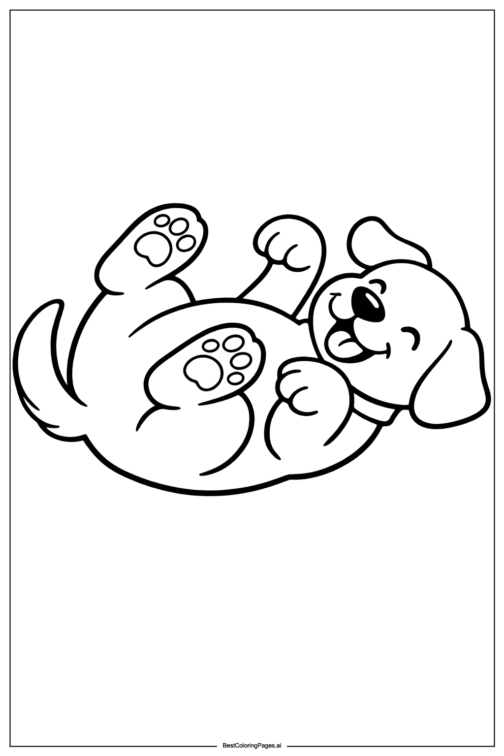Dog rolling over Coloring Page