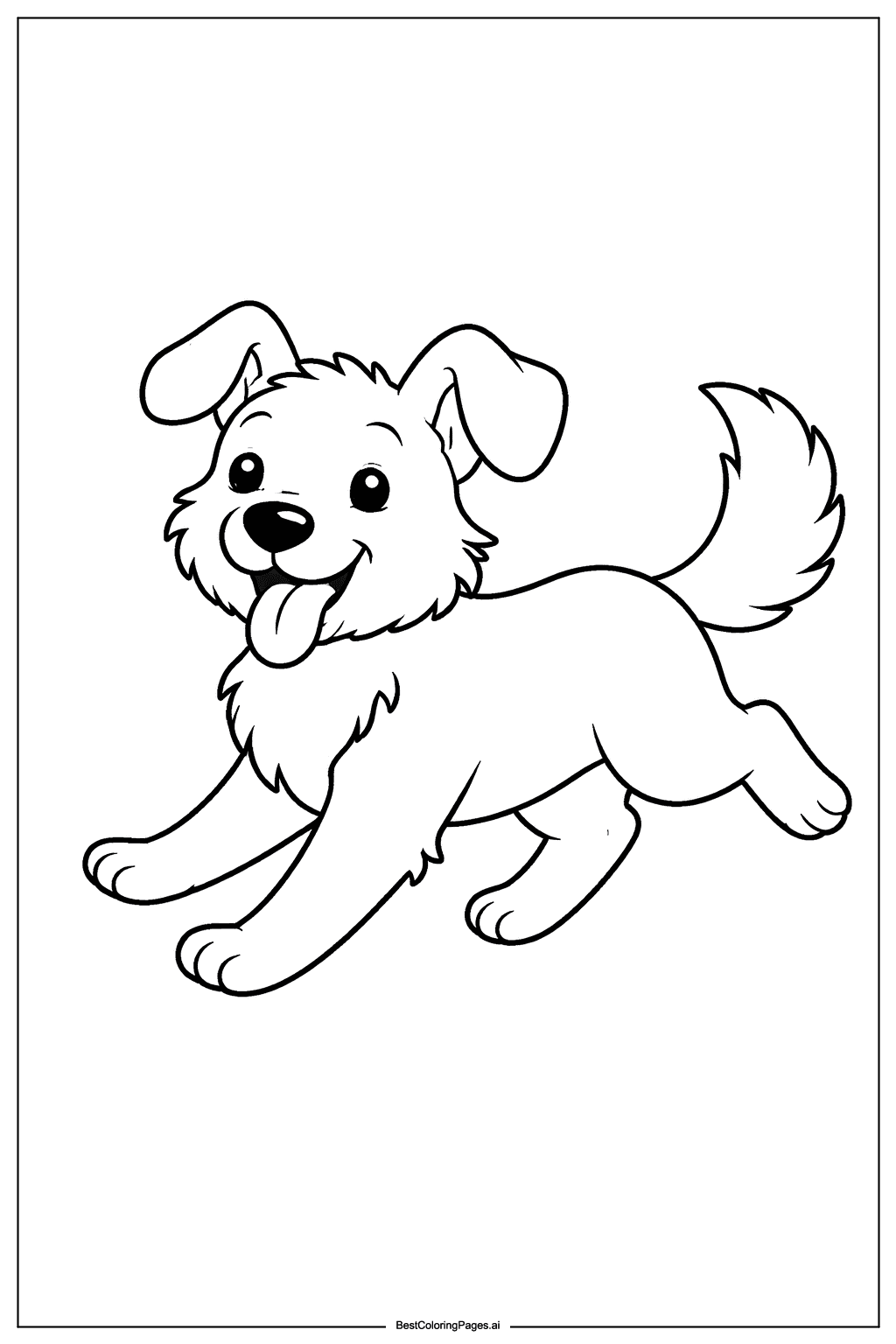 Dog running Coloring Page