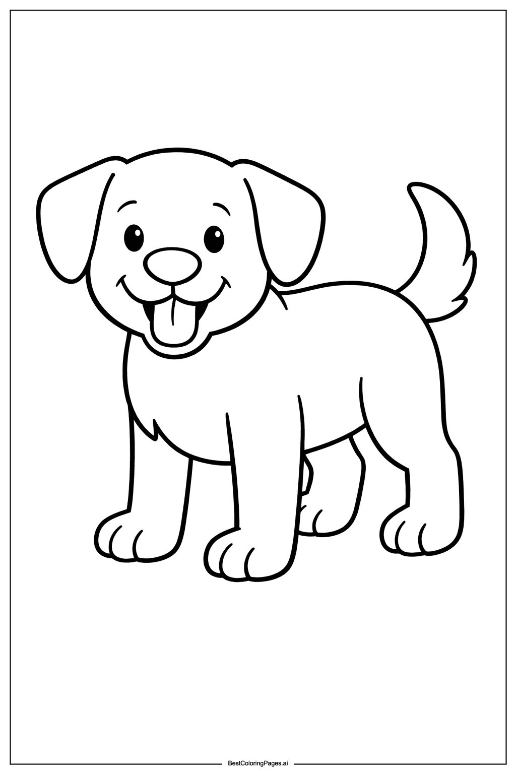 Dog standing Coloring Page