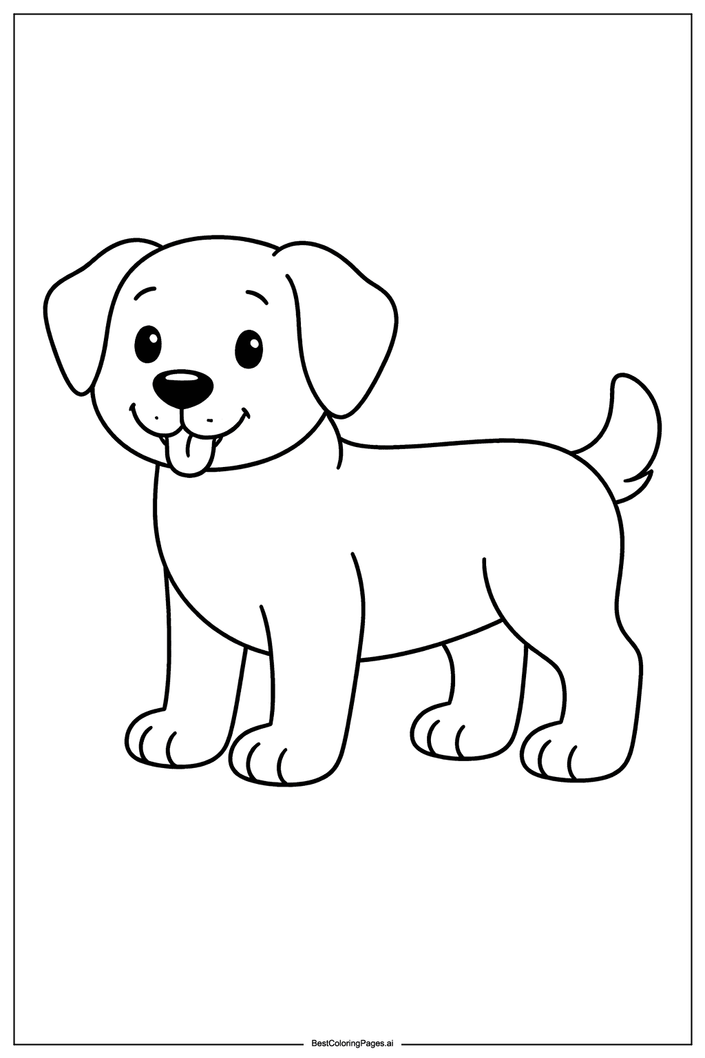 Dog with short tail Coloring Page