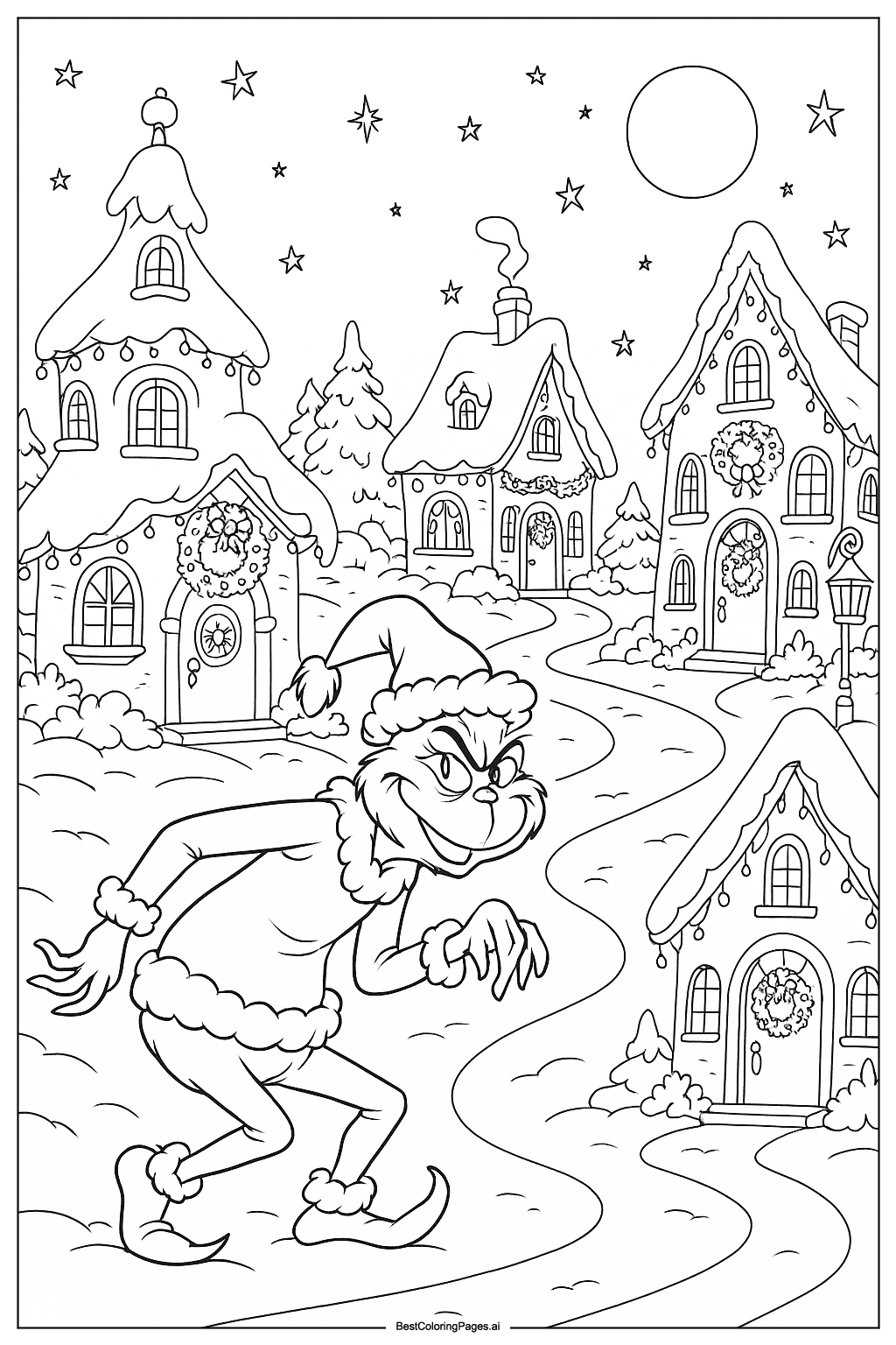 Coloriage Le Grinch du Dr. Seuss à Chouville