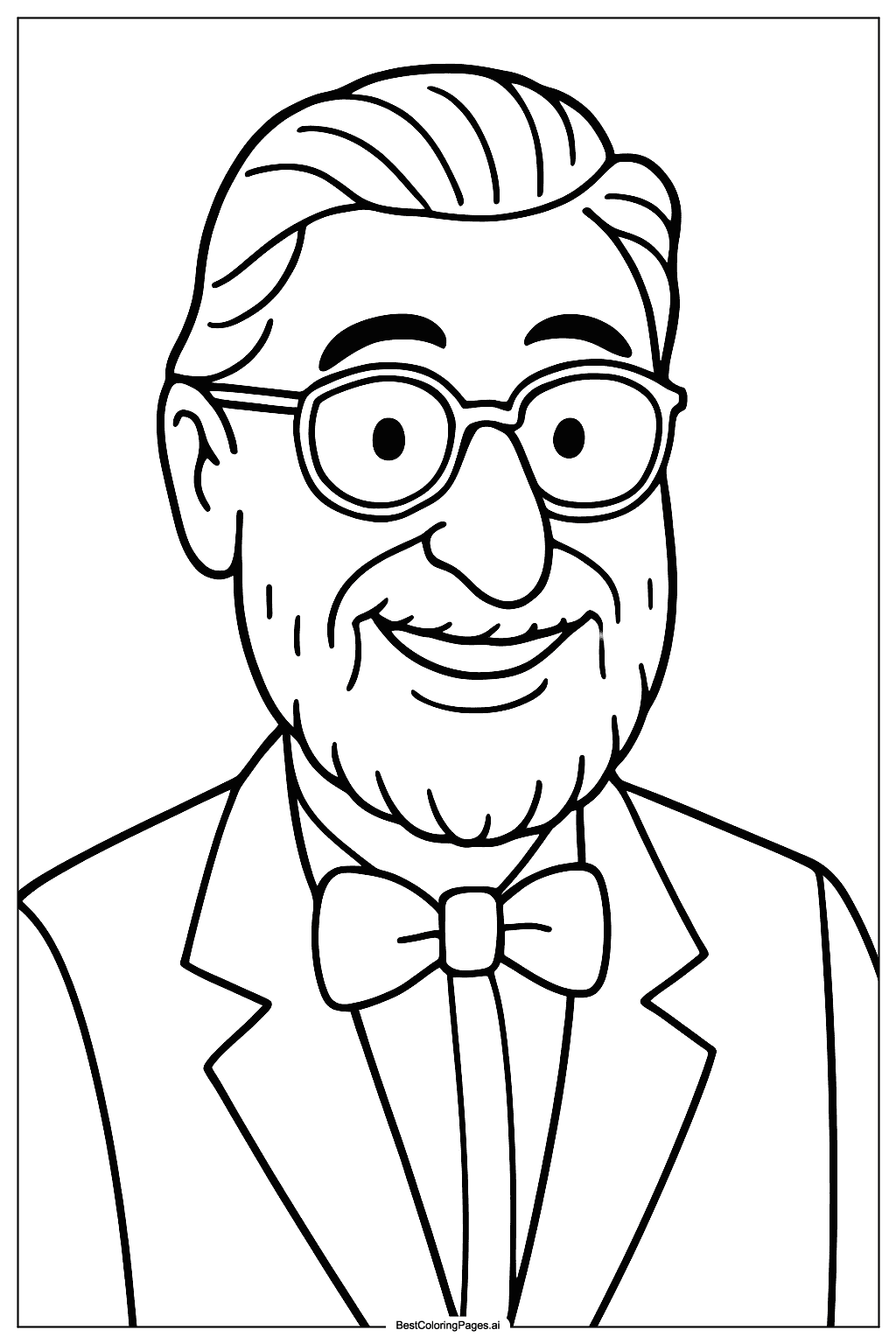 Coloriage Portrait souriant du Dr. Seuss