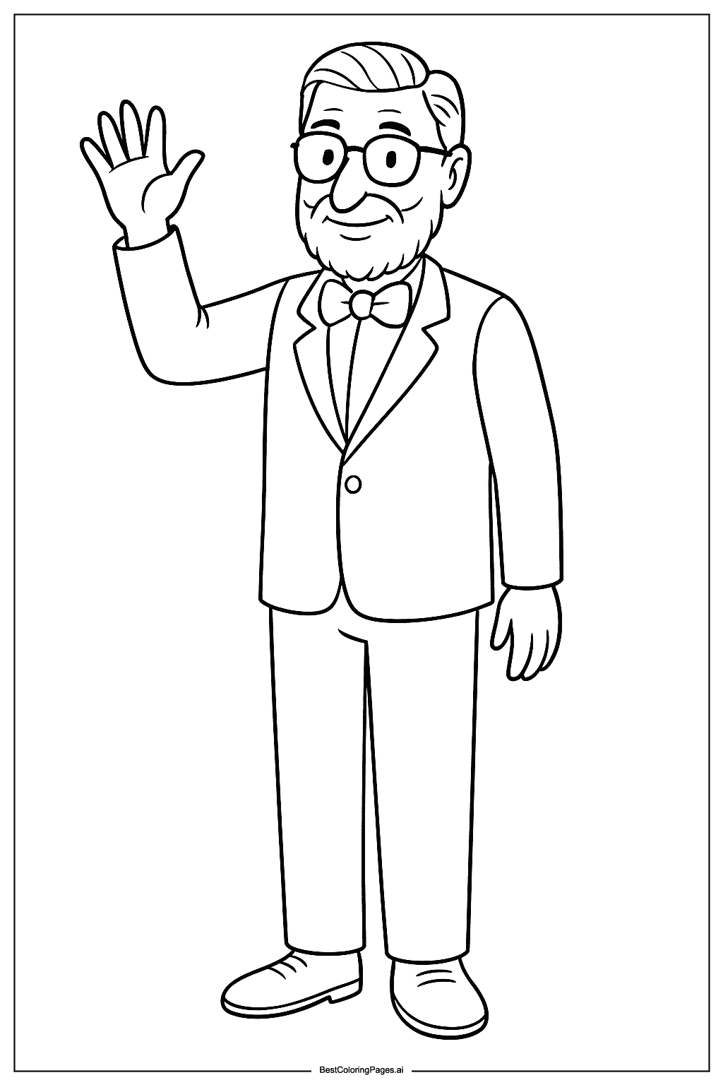 Coloriage Dr Seuss saluant de la main