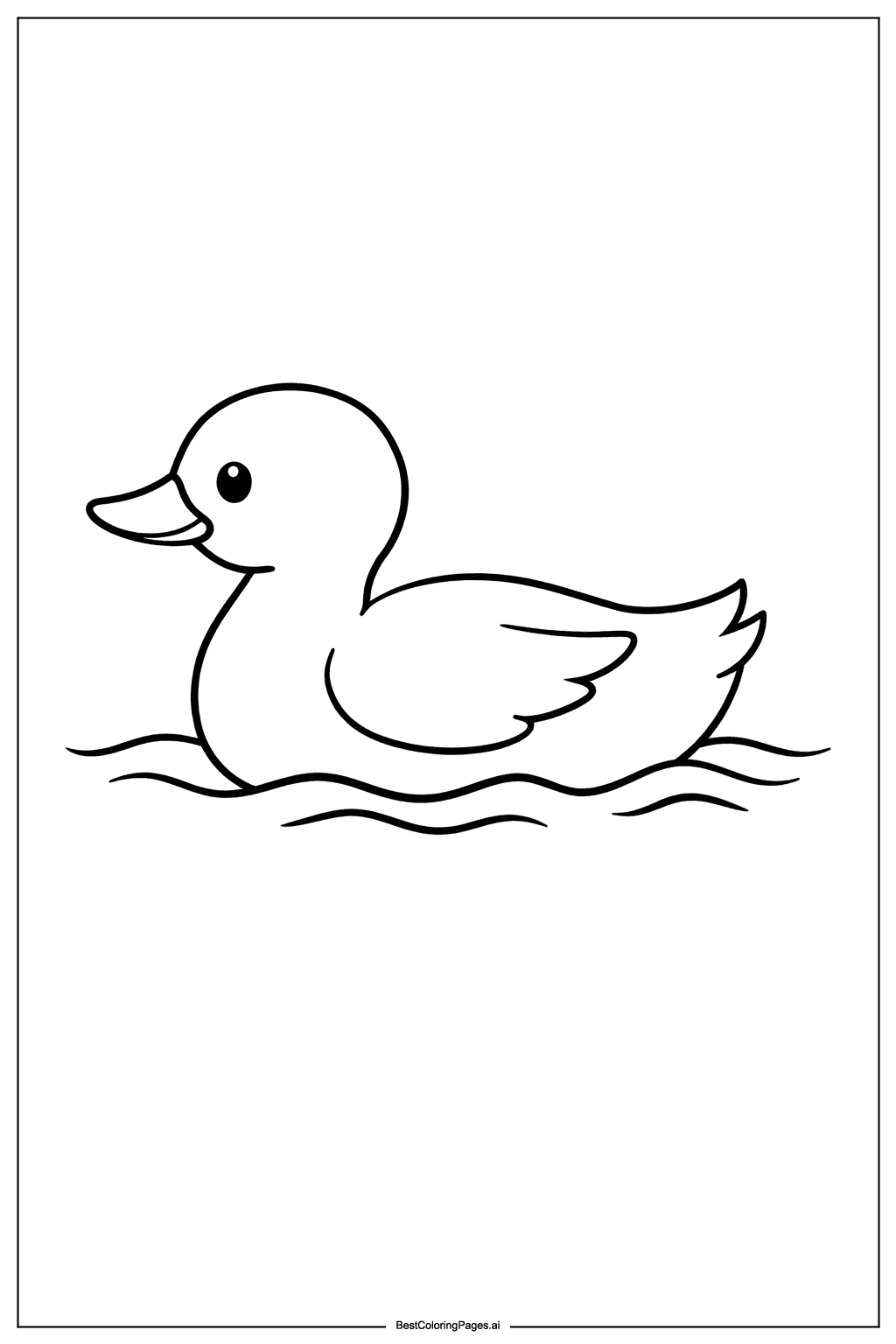duck swimming Coloring Page