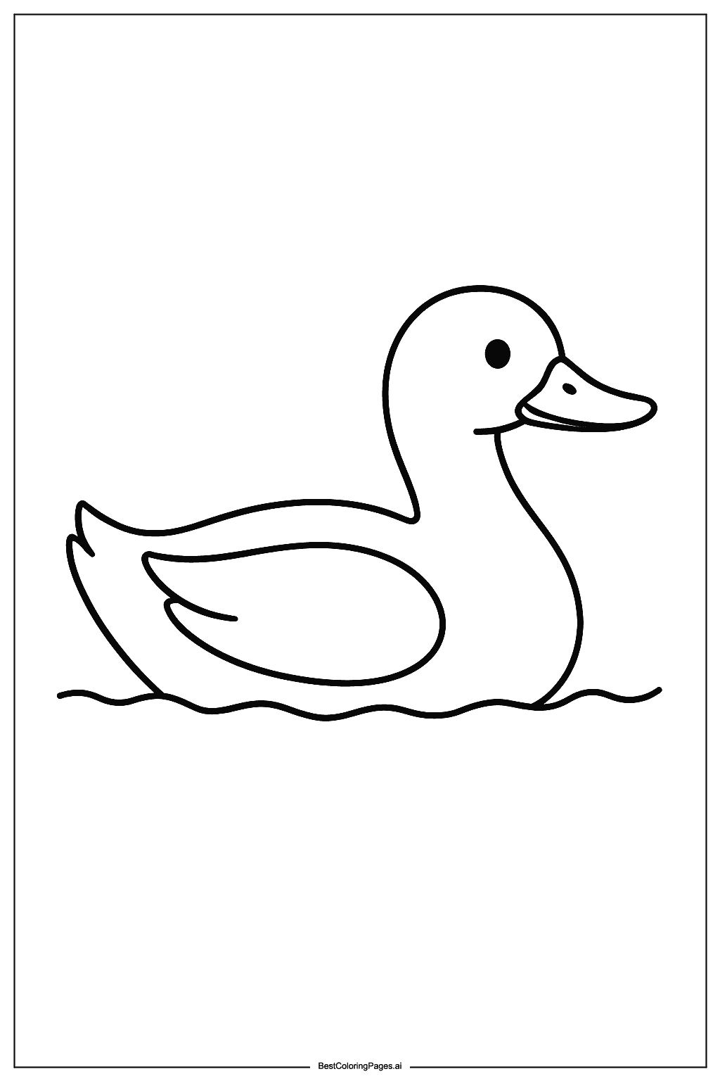 Duck swimming Coloring Page
