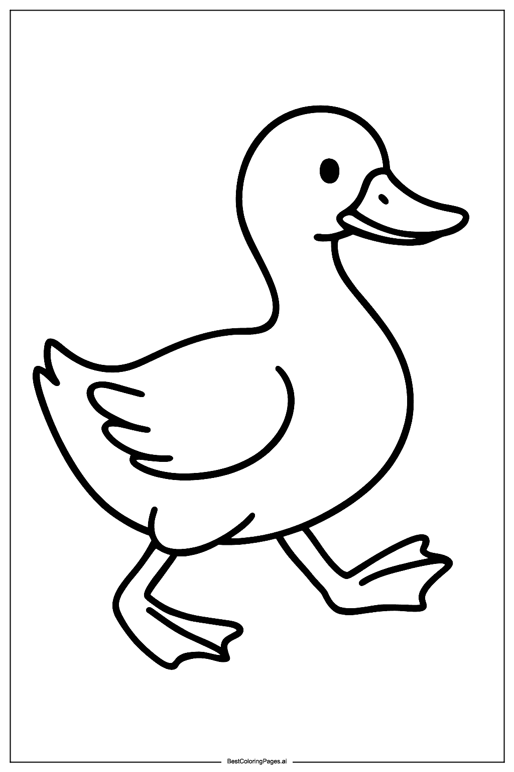 Duck walking Coloring Page